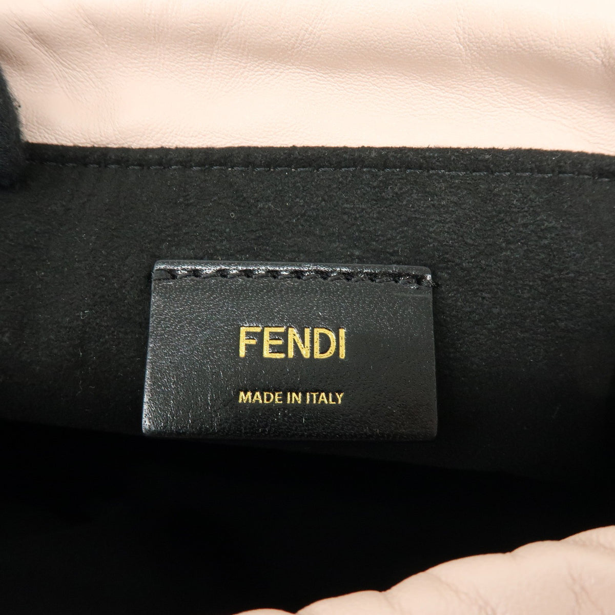 Fendi Logo Drawstring Leather Pink Leather Handbag (Pre-Owned)