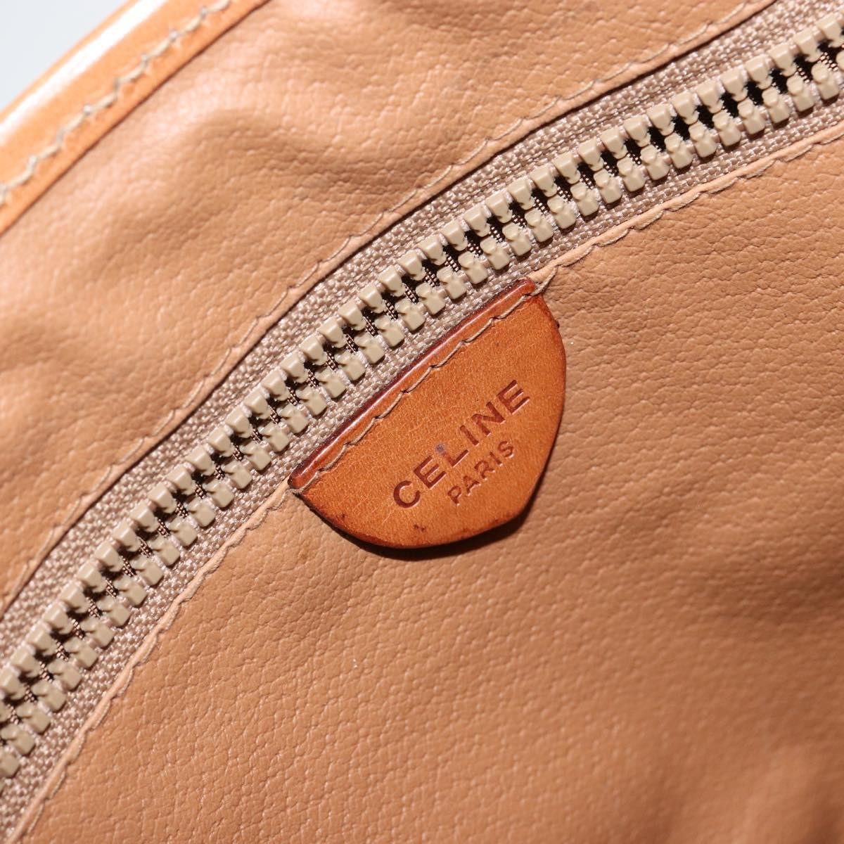 Celine Macadam Shoulder Pvc Leather Beige Canvas Bag (Pre-Owned)