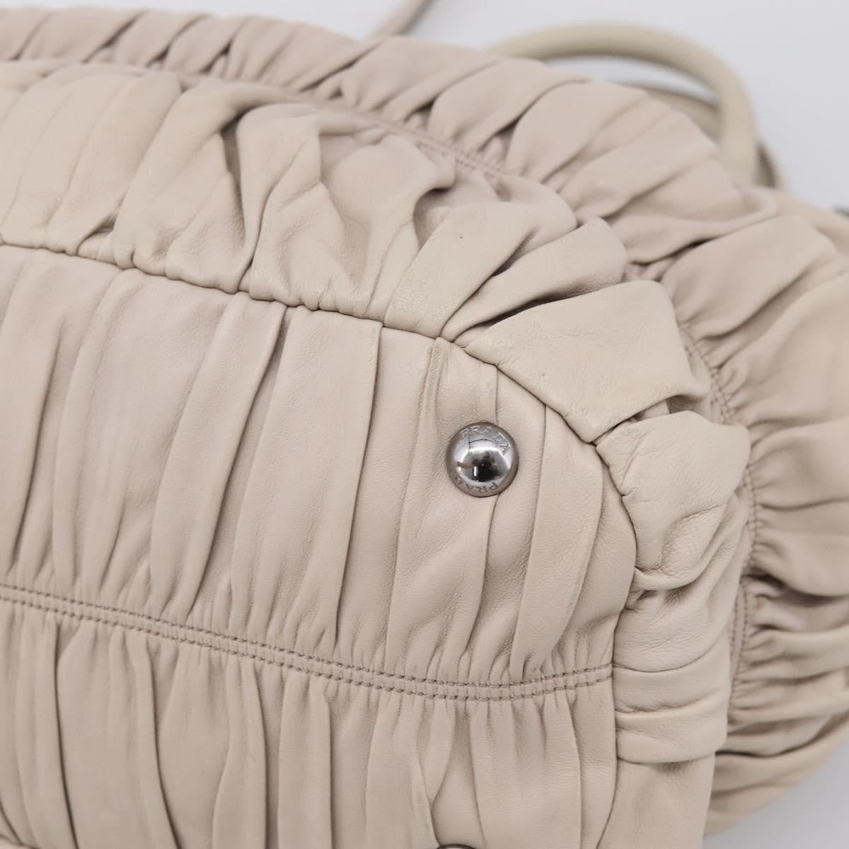 Prada Gaufre Convertible Nappa Leather Beige Leather Tote Bag Bag (Pre-Owned)