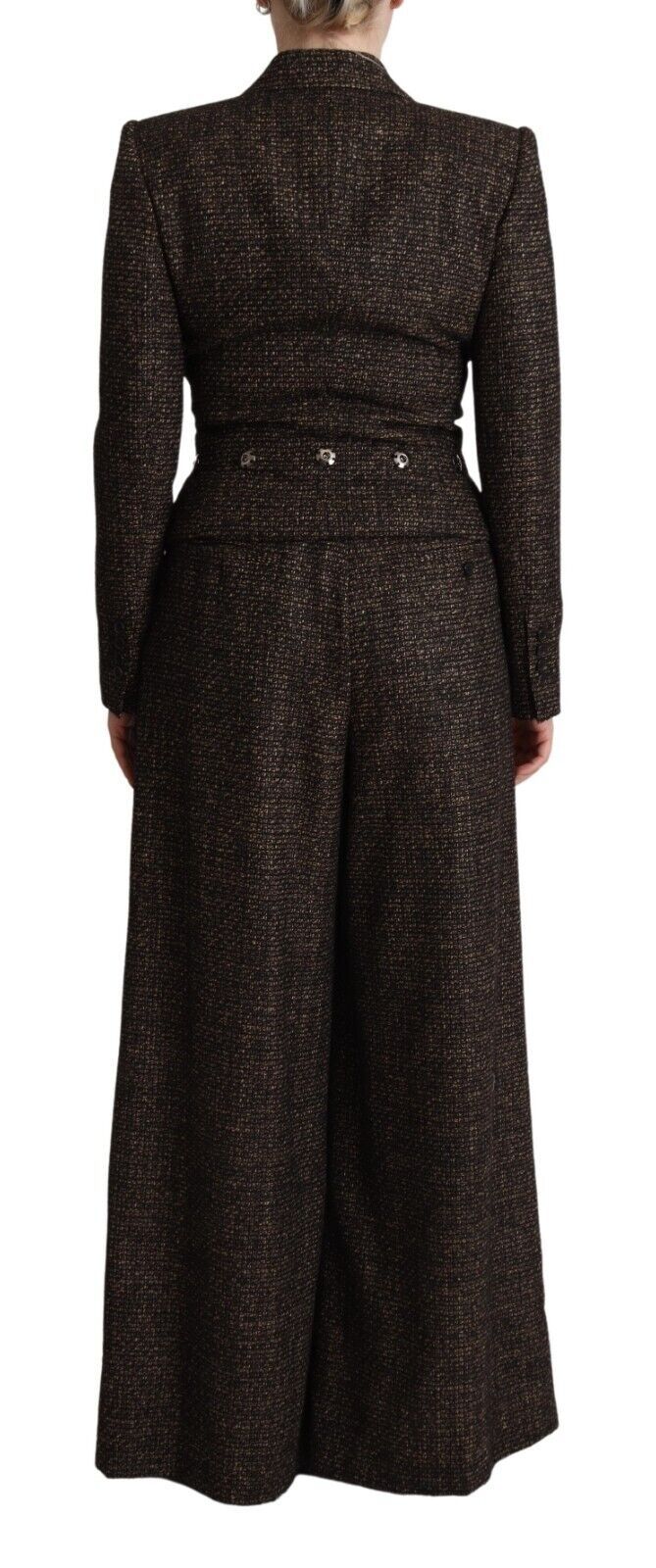 Dolce & Gabbana Dark Brown Wool Single Breasted 2 Pc Jacket Women's Pants