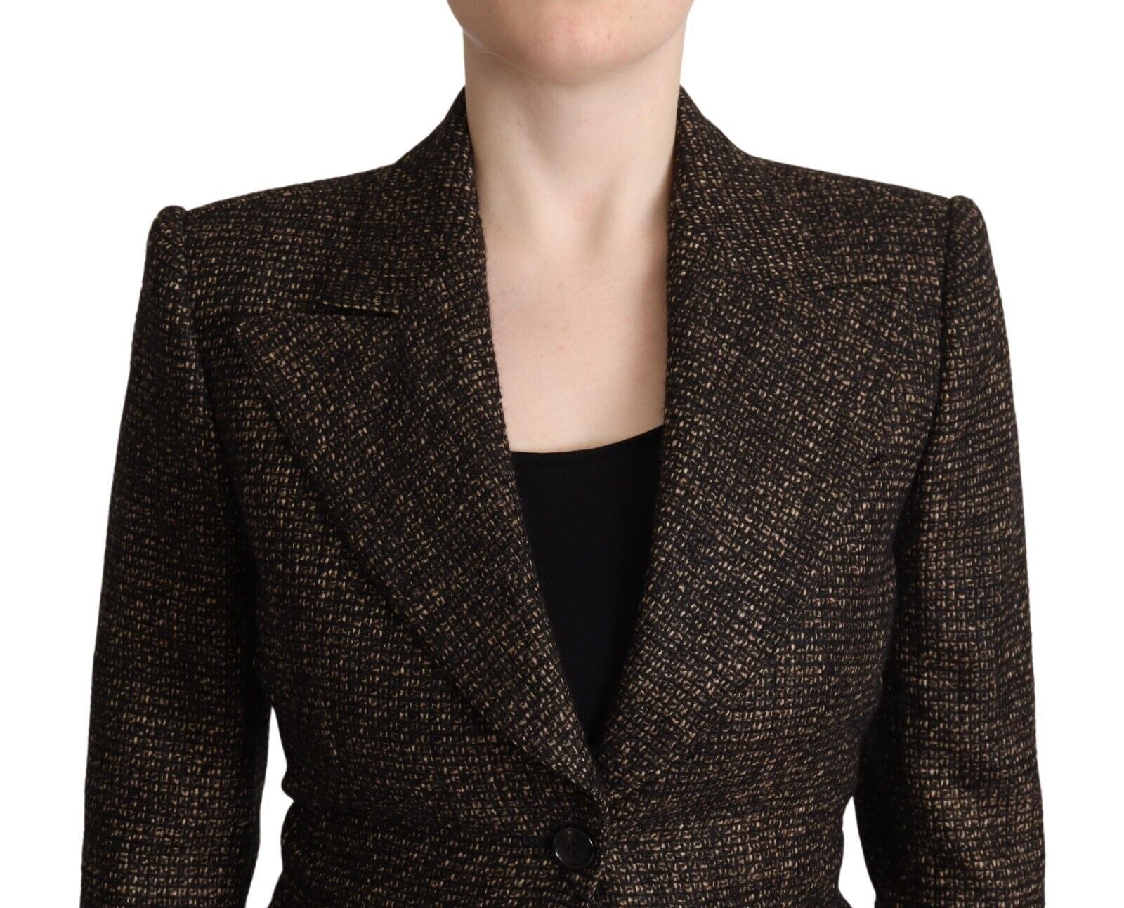 Dolce & Gabbana Dark Brown Wool Single Breasted 2 Pc Jacket Women's Pants