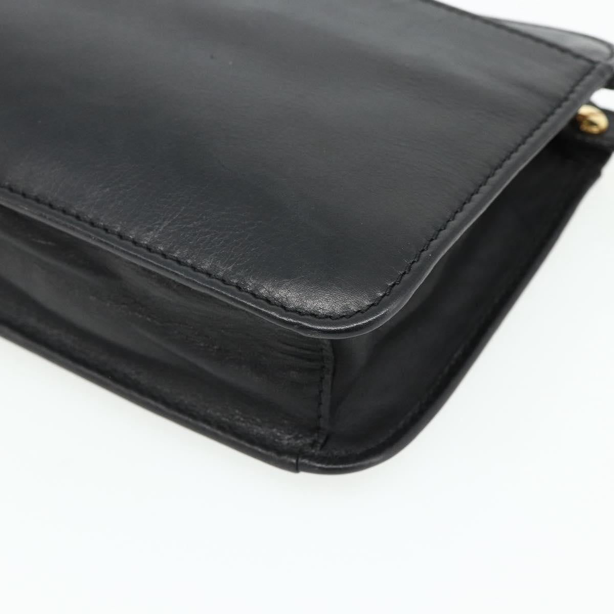 Celine Zip Clutch Leather Black Leather Clutche & Pouche Bag (Pre-Owned)