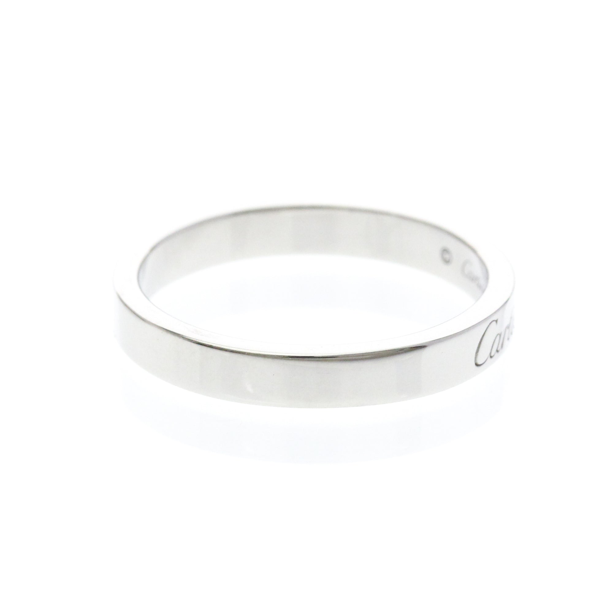 Cartier C De Cartier Wedding Band Platinum Silver Platinum Ring Jewelry (Pre-Owned)