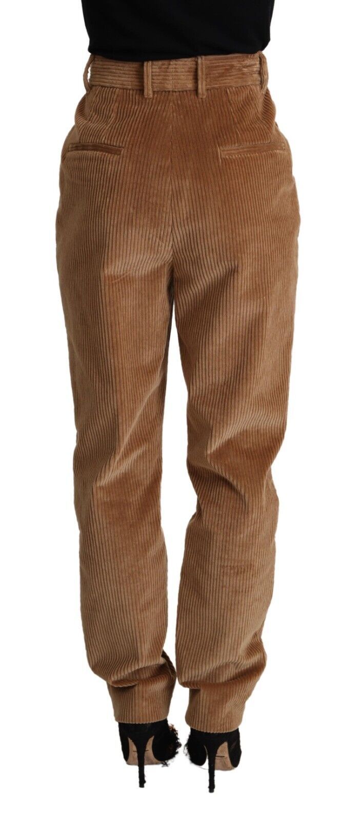 Dolce & Gabbana Brown Cotton Corduroy High Waist Skinny Women's Pants