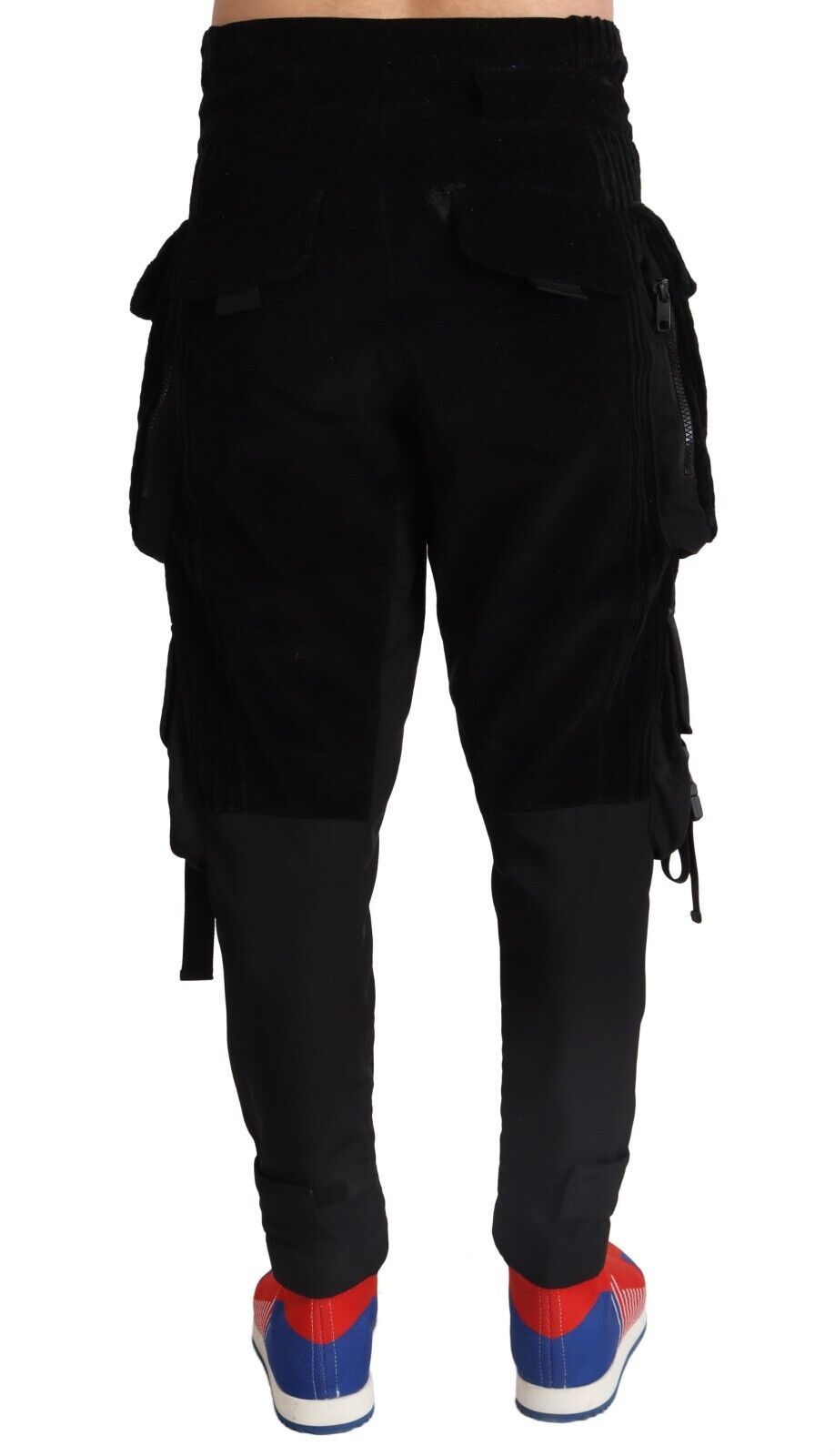 Dolce & Gabbana Black Cotton Skinny Corduroy Cargo Men's Pants