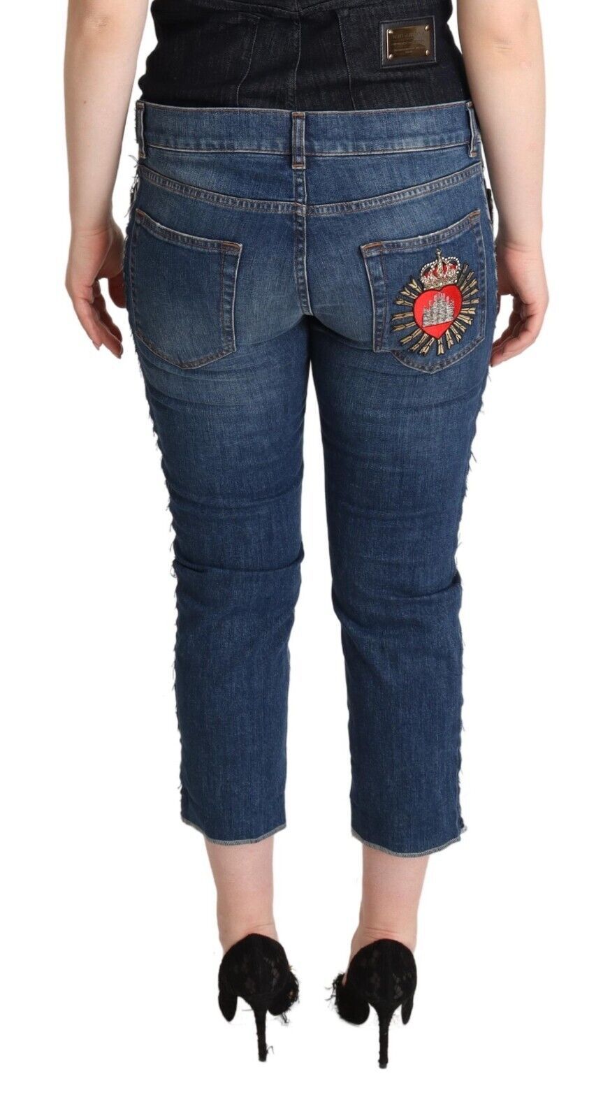 Dolce & Gabbana Elegant Mid-Waist Cropped Women's Denim