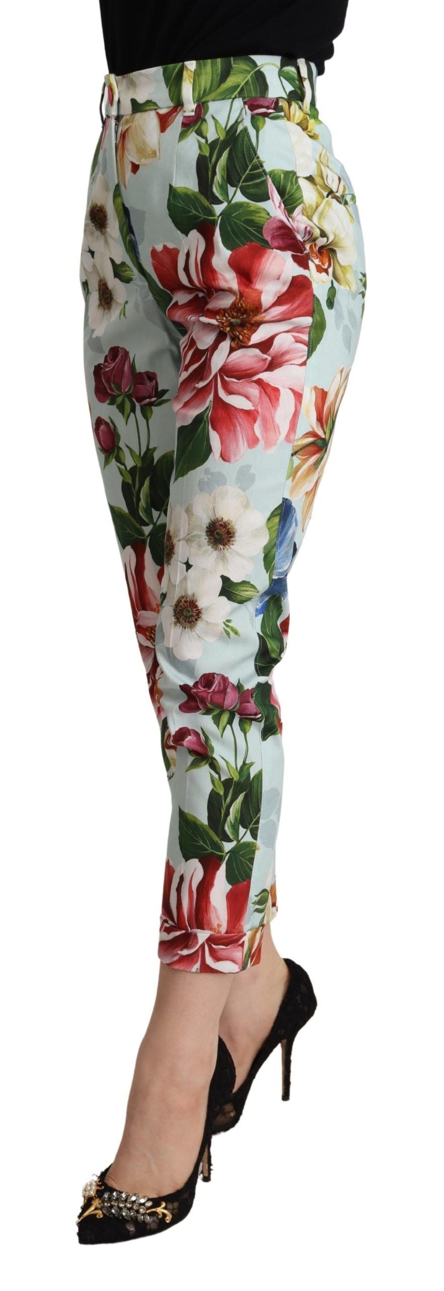 Dolce & Gabbana Elevate Your Chic with Floral Tapered Women's Pants
