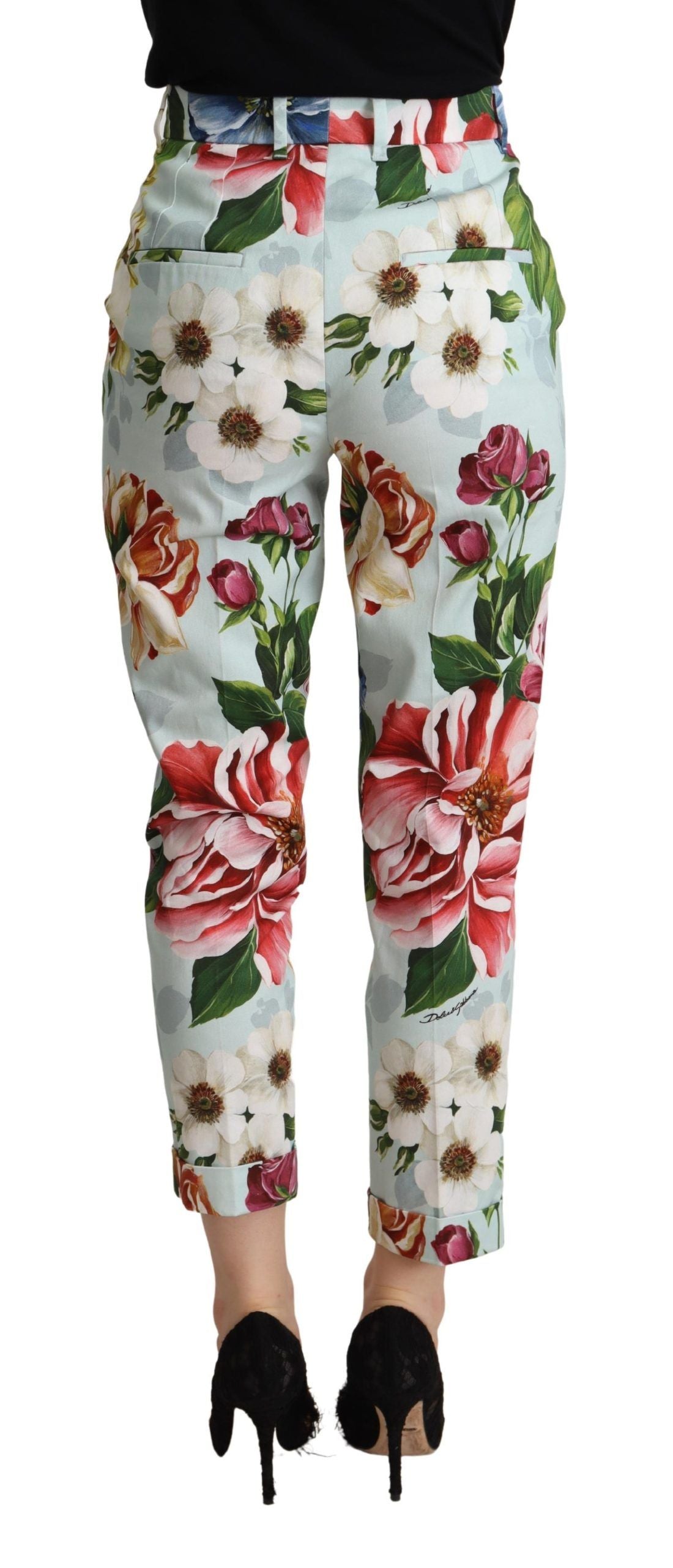Dolce & Gabbana Elevate Your Chic with Floral Tapered Women's Pants