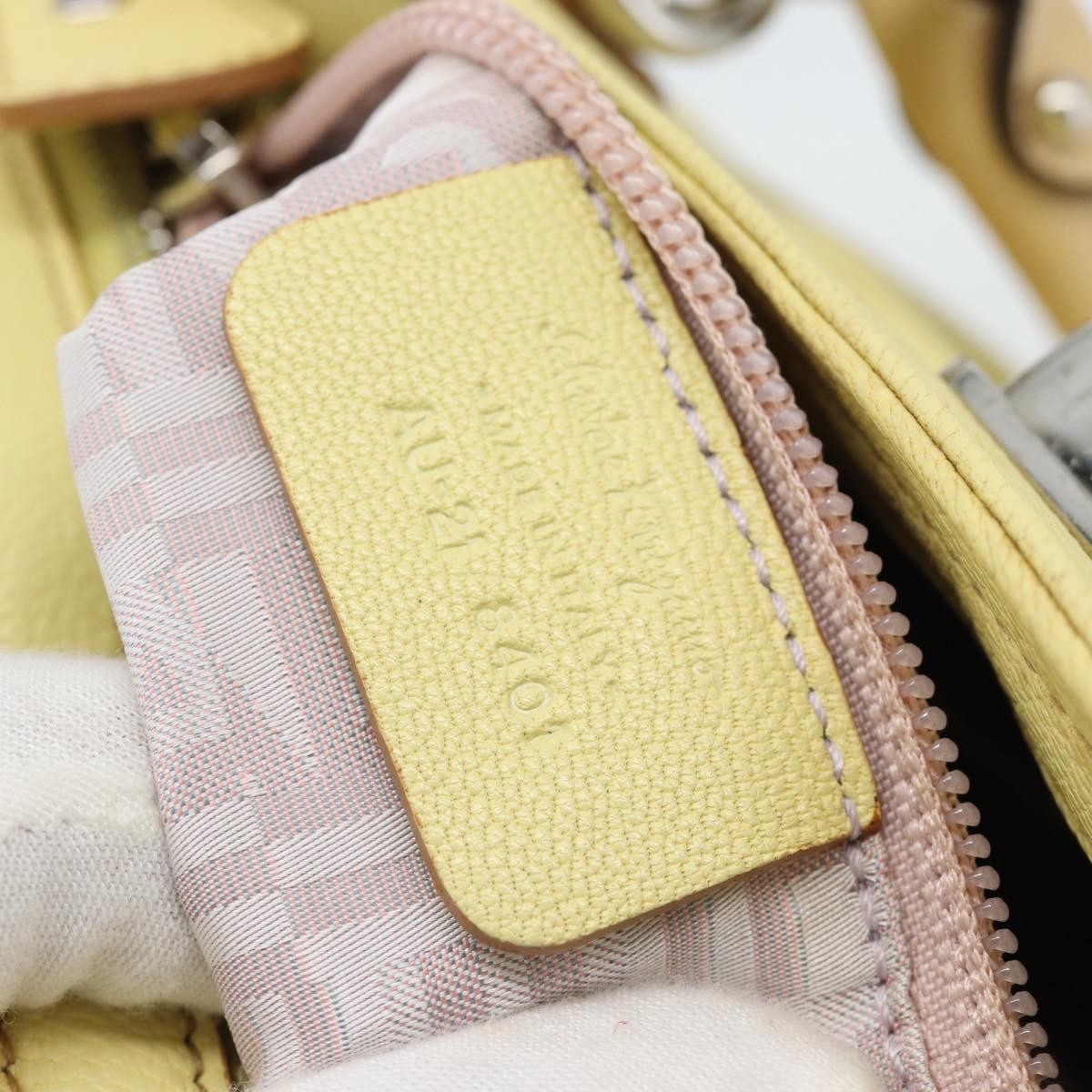 Salvatore Ferragamo Gancini Leather Yellow Leather Handbag (Pre-Owned)