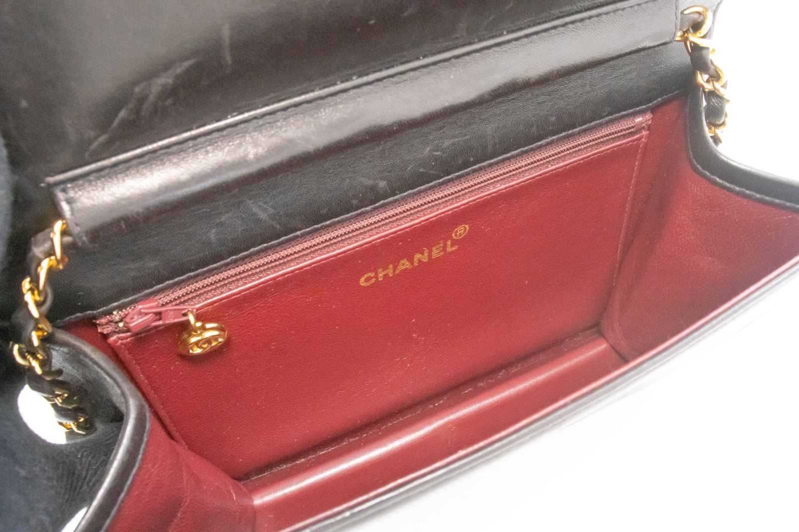 Chanel Vintage Full Flap Quilted Lambskin Black Leather Shoulder Bag Bag (Pre-Owned)