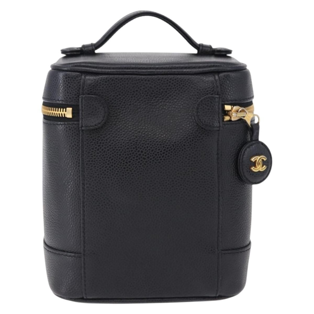 Chanel Vintage Timeless Vanity Case Caviar Black Calfskin Handbag (Pre-Owned)