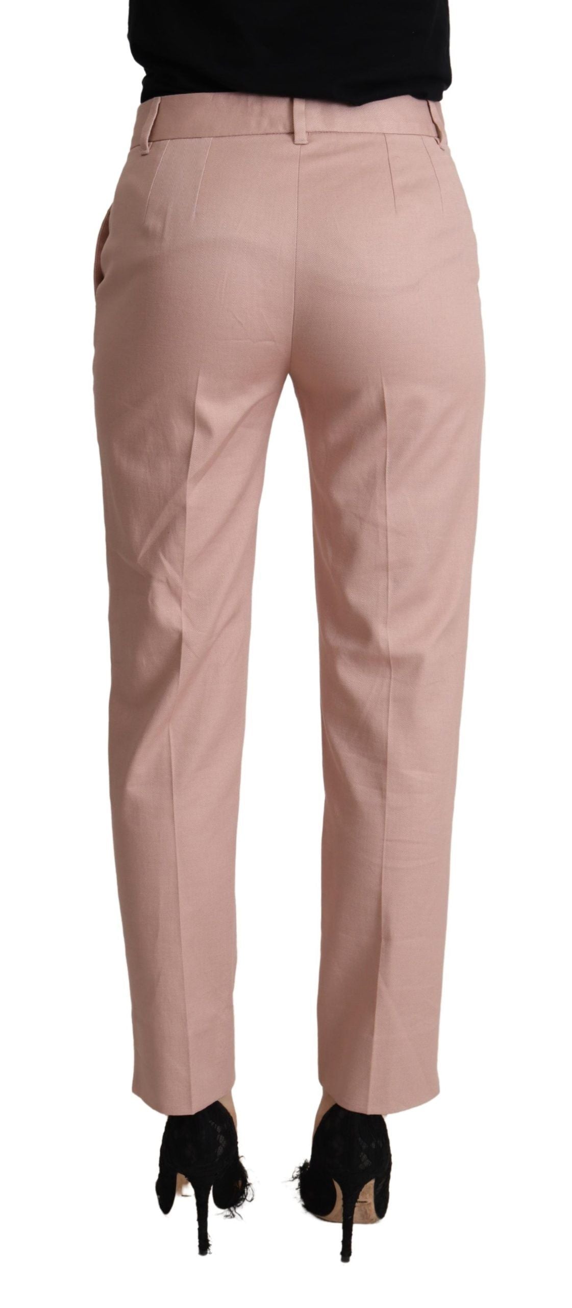 Dolce & Gabbana Elegant Pink Tapered Pants for Sophisticated Women's Style