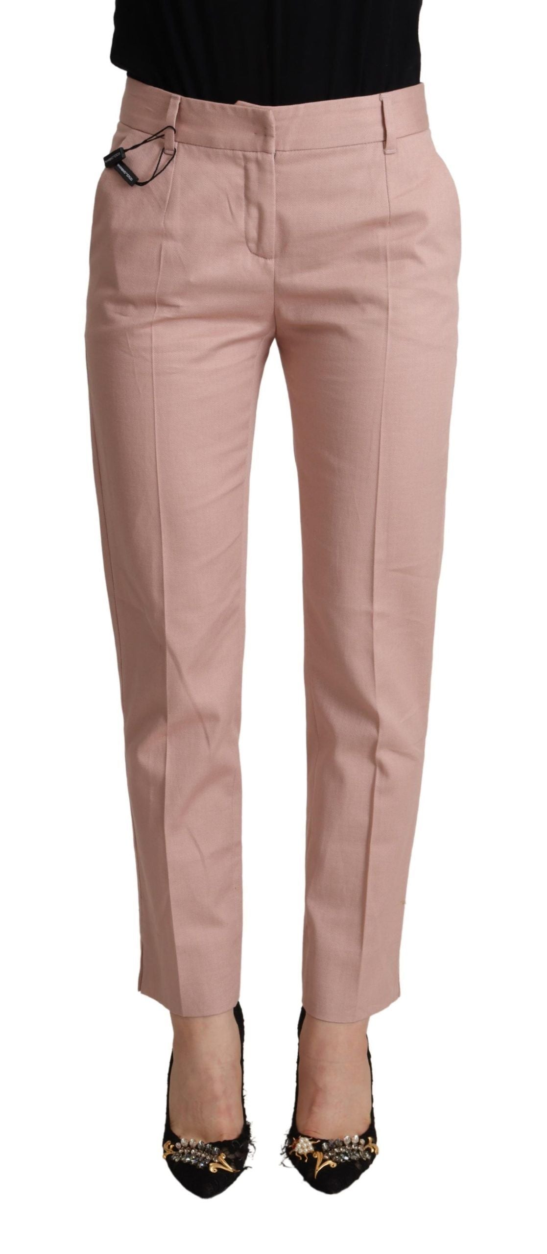 Dolce & Gabbana Elegant Pink Tapered Pants for Sophisticated Women's Style