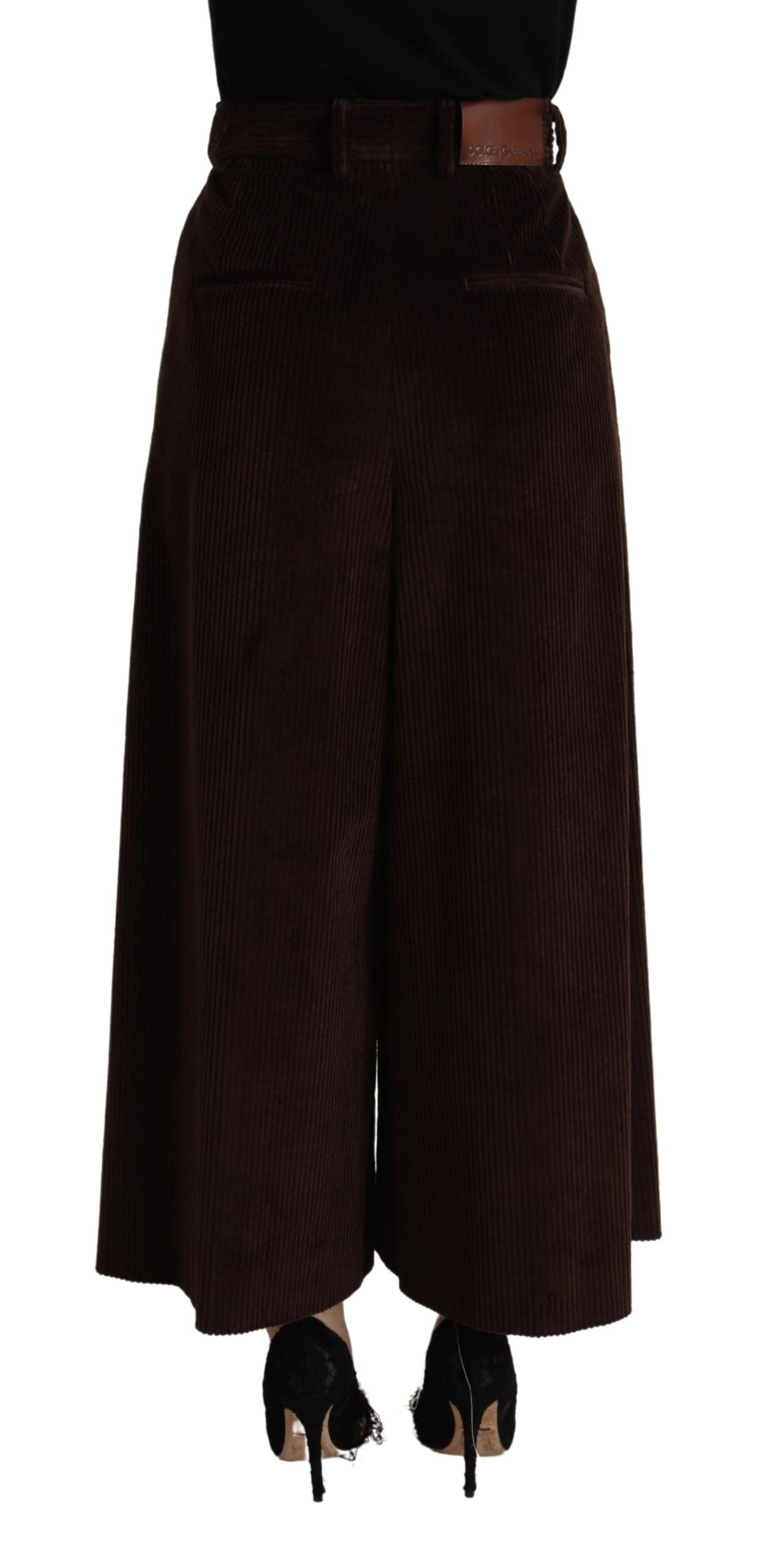 Dolce & Gabbana Chic Bordeaux High-Waisted Corduroy Women's Pants