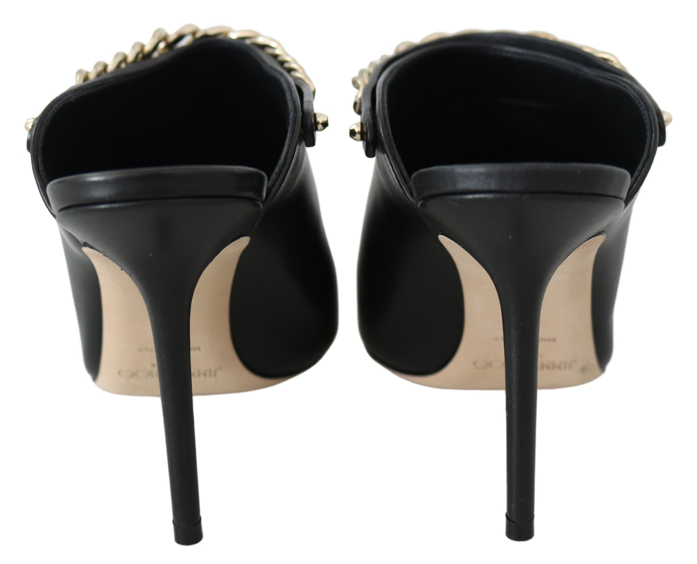 Jimmy Choo Elegant Black Gold Leather Women's Pumps