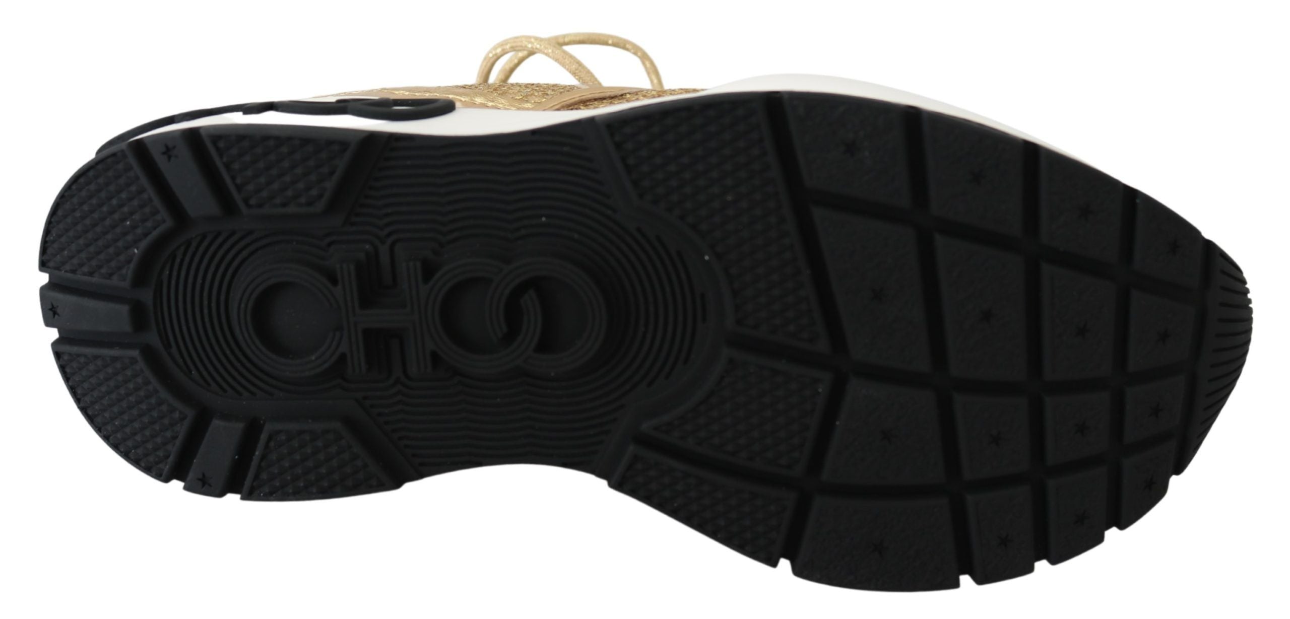 Jimmy Choo Gold Mesh Leather Michigan Women's Sneakers