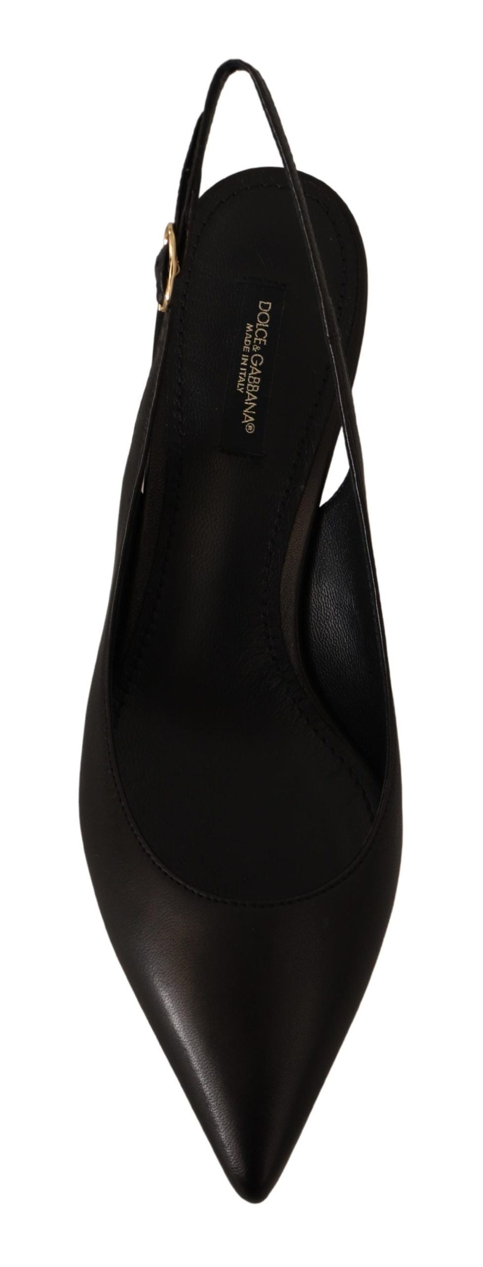 Dolce & Gabbana Elegant Black Leather Slingbacks Women's Heels