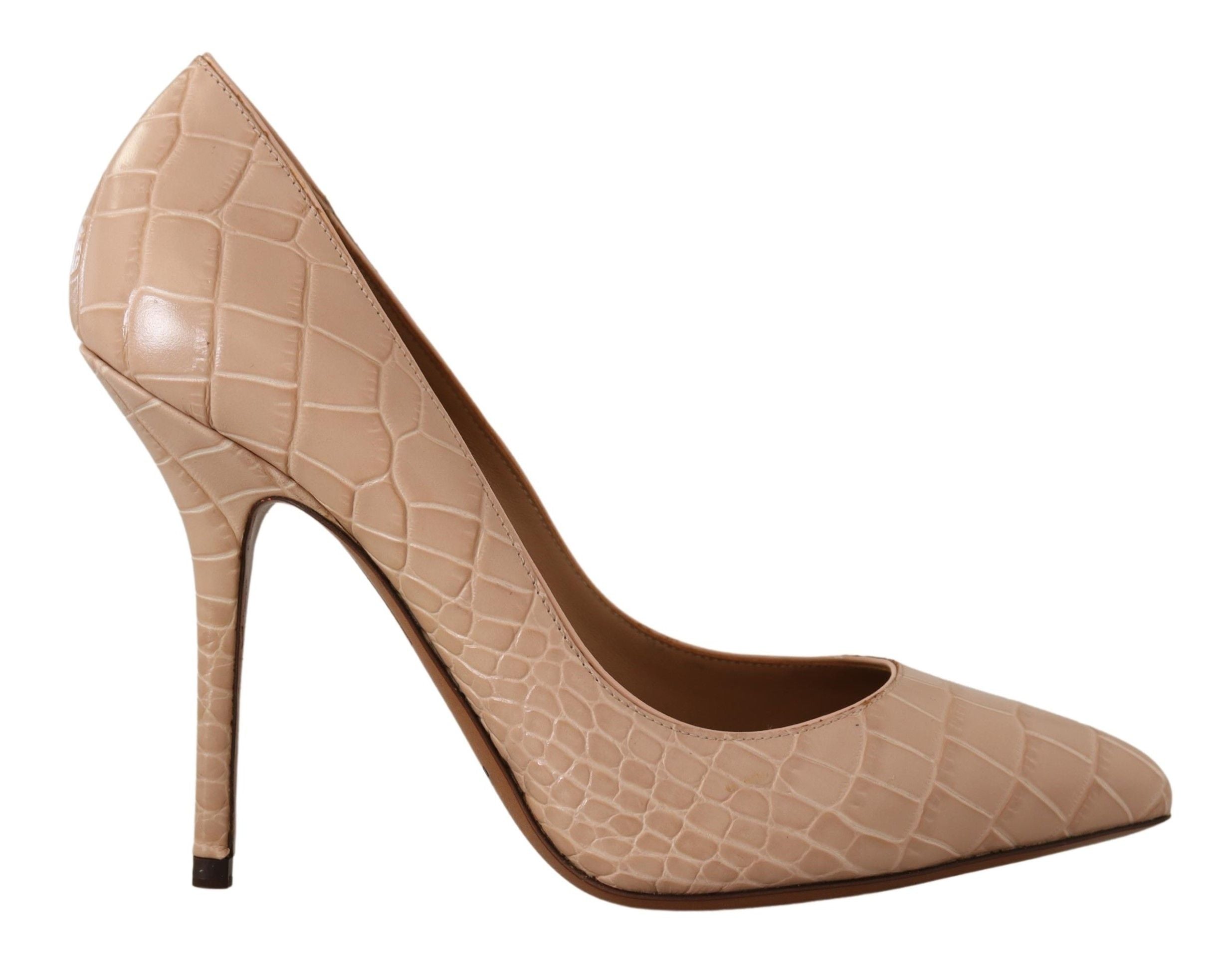 Dolce & Gabbana Elegant Beige Nude Leather Women's Pumps
