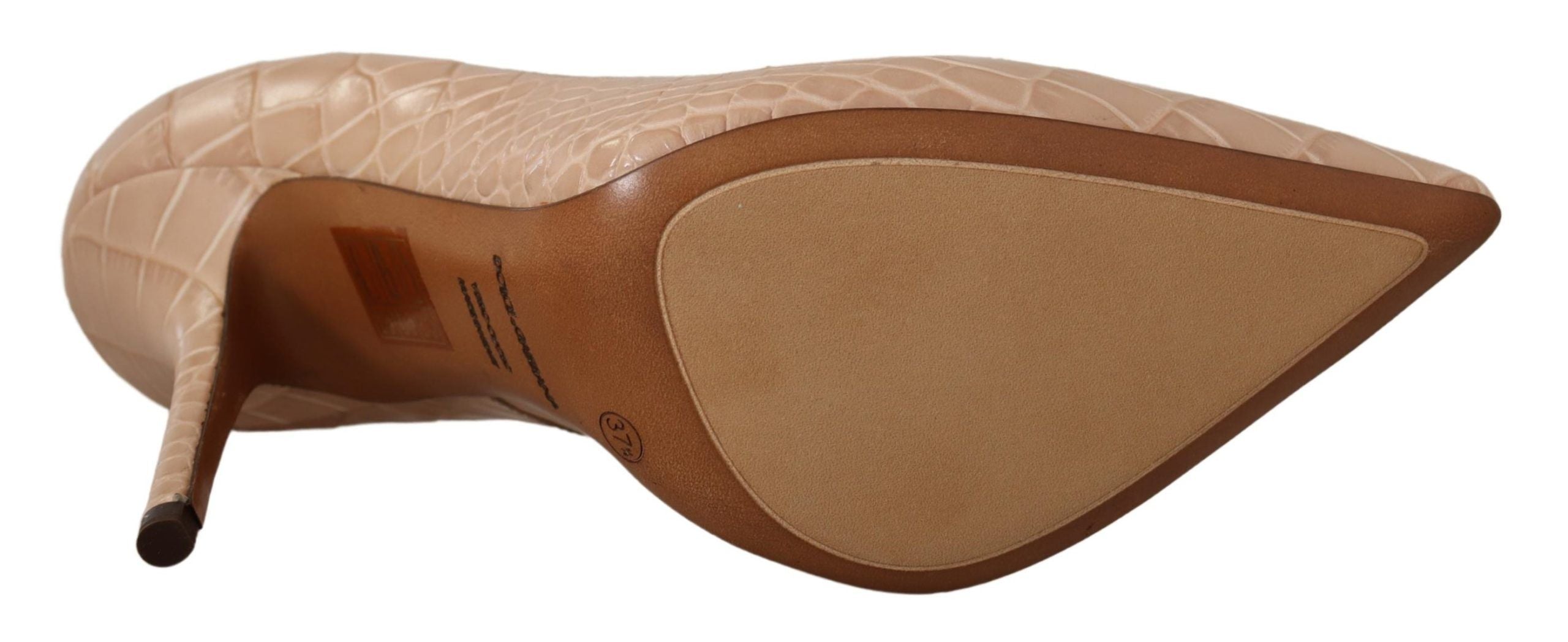 Dolce & Gabbana Beige Leather Bellucci Heels Pumps Women's Shoes