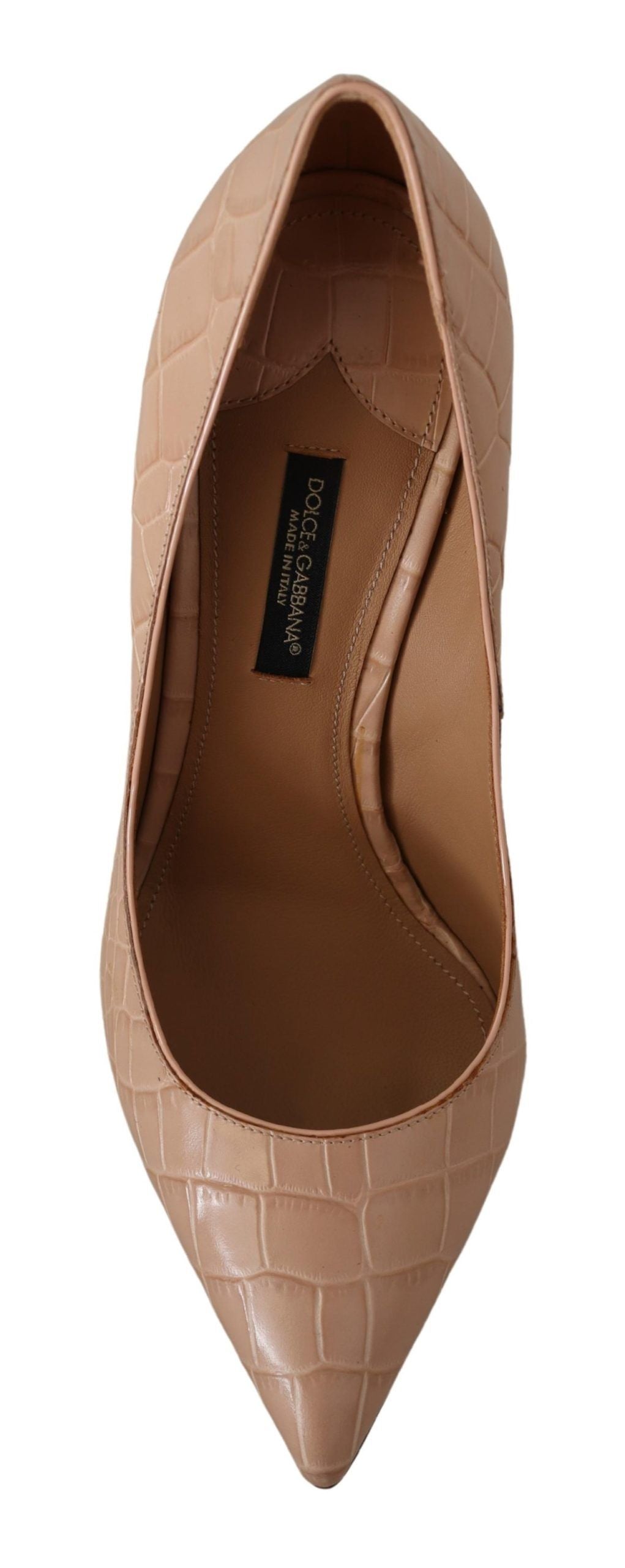 Dolce & Gabbana Beige Leather Bellucci Heels Pumps Women's Shoes