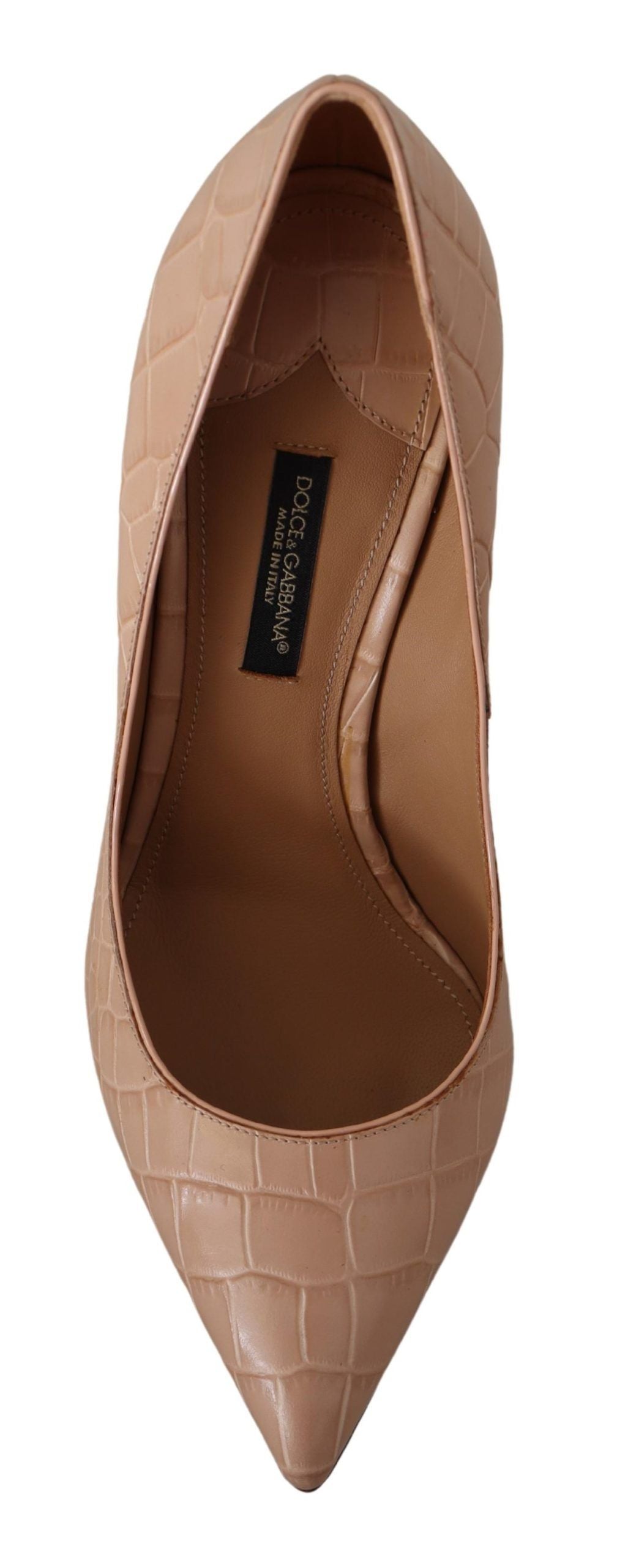 Dolce & Gabbana Beige Leather Bellucci Heels Pumps Women's Shoes