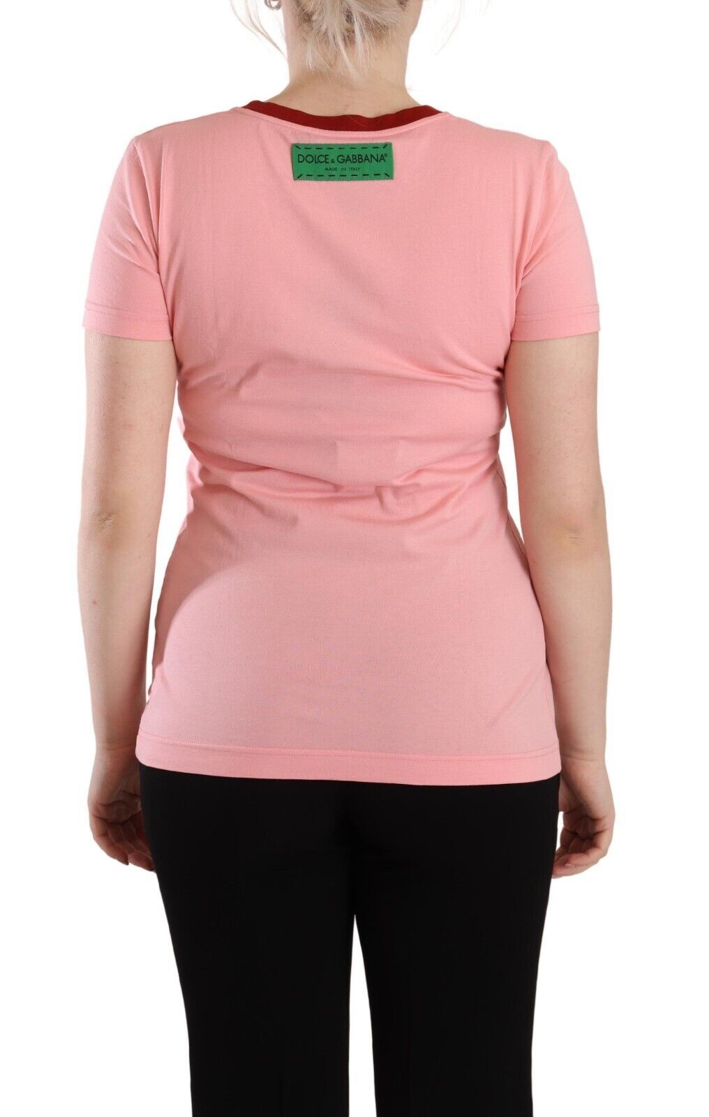 Dolce & Gabbana Chic Pink Logo Crew Neck Women's Tee