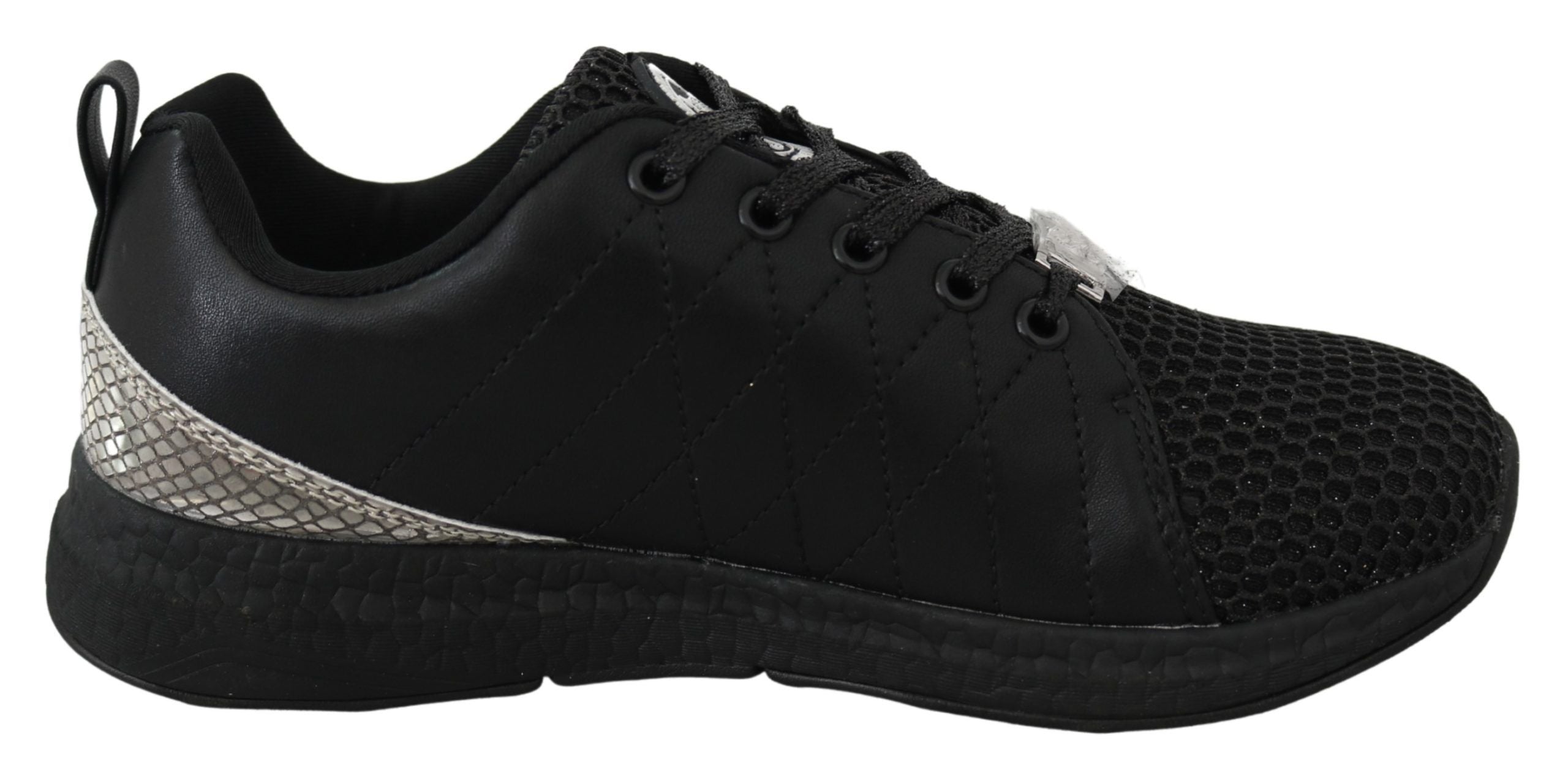 Plein Sport Black Polyester Runner Gisella Sneakers Women's Shoes