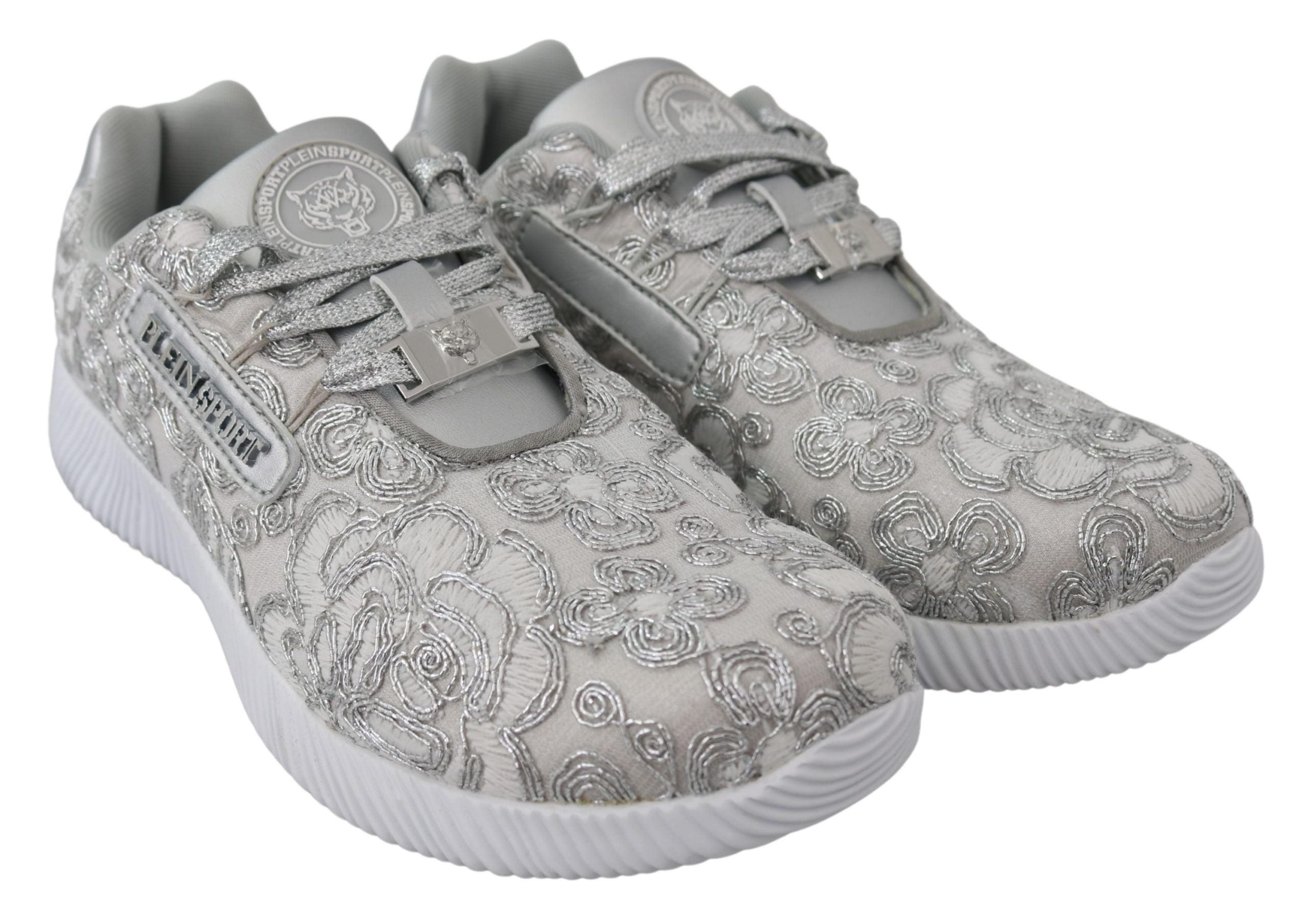 Plein Sport Silver Polyester Runner Joice Sneakers Women's Shoes