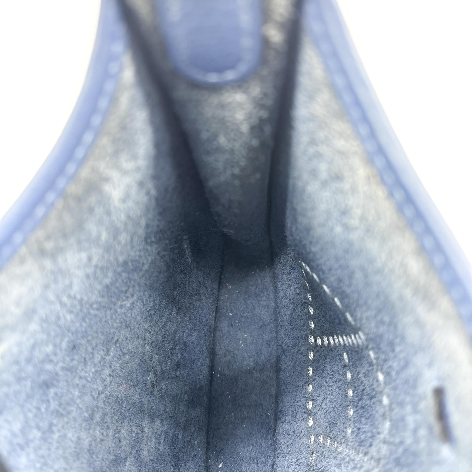 Hermes Evelyne Bag Gen Iii Clemence Blue Leather Handbag (Pre-Owned)