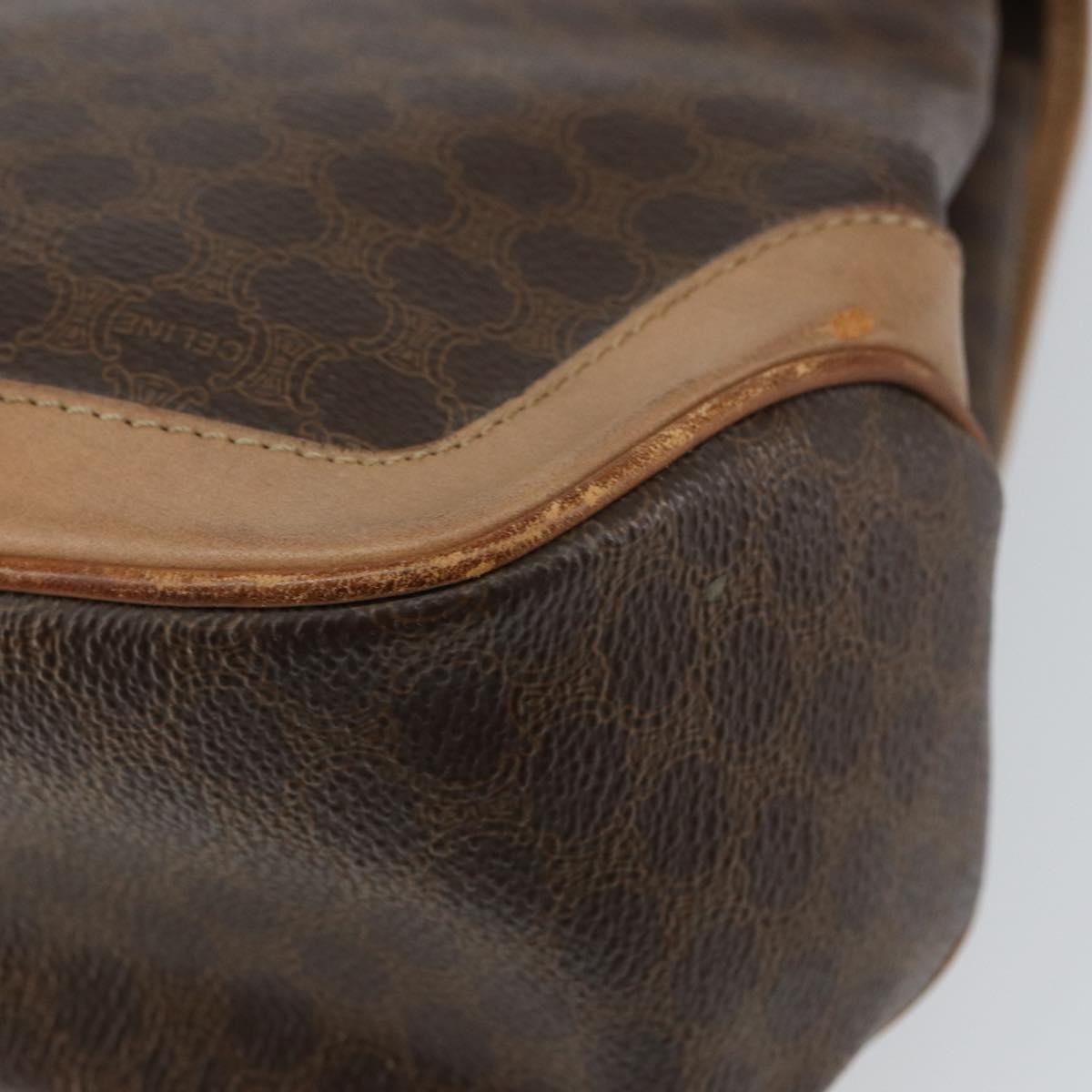 Celine Vintage Macadam Canvas Brown Pvc Handbag (Pre-Owned)