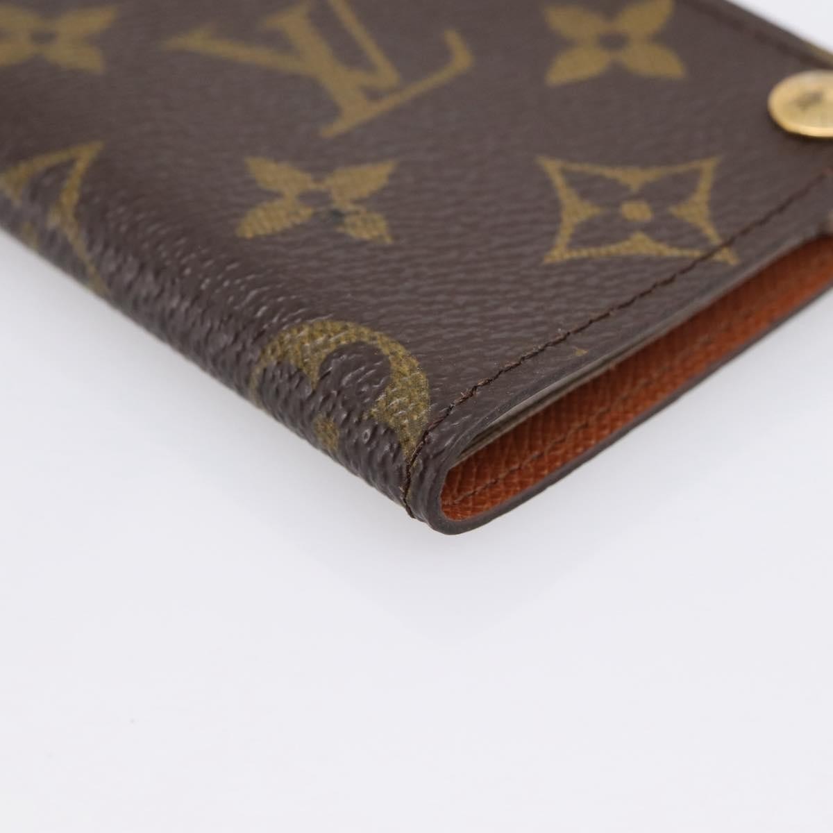 Louis Vuitton Porte Cartes Pression Card Case Monogram Canvas Brown Canvas Card Holders Accessory (Pre-Owned)