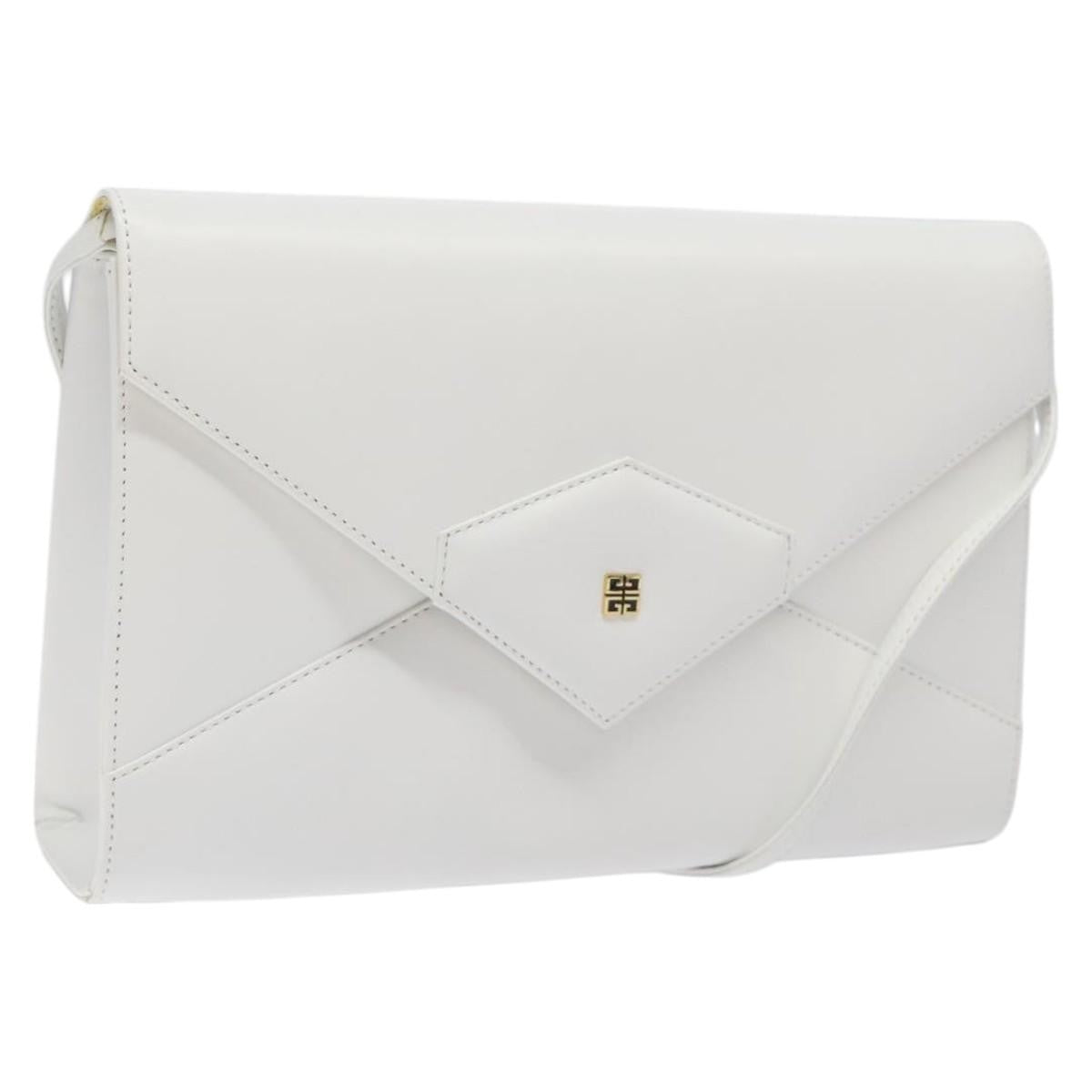 Givenchy Vintage 4G Leather White Leather Shoulder Bag Bag (Pre-Owned)