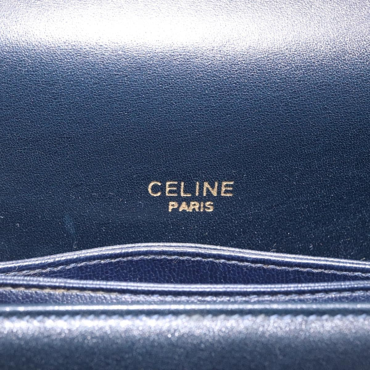 Celine C Sulky Horse Carriage Canvas Navy Canvas Handbag (Pre-Owned)
