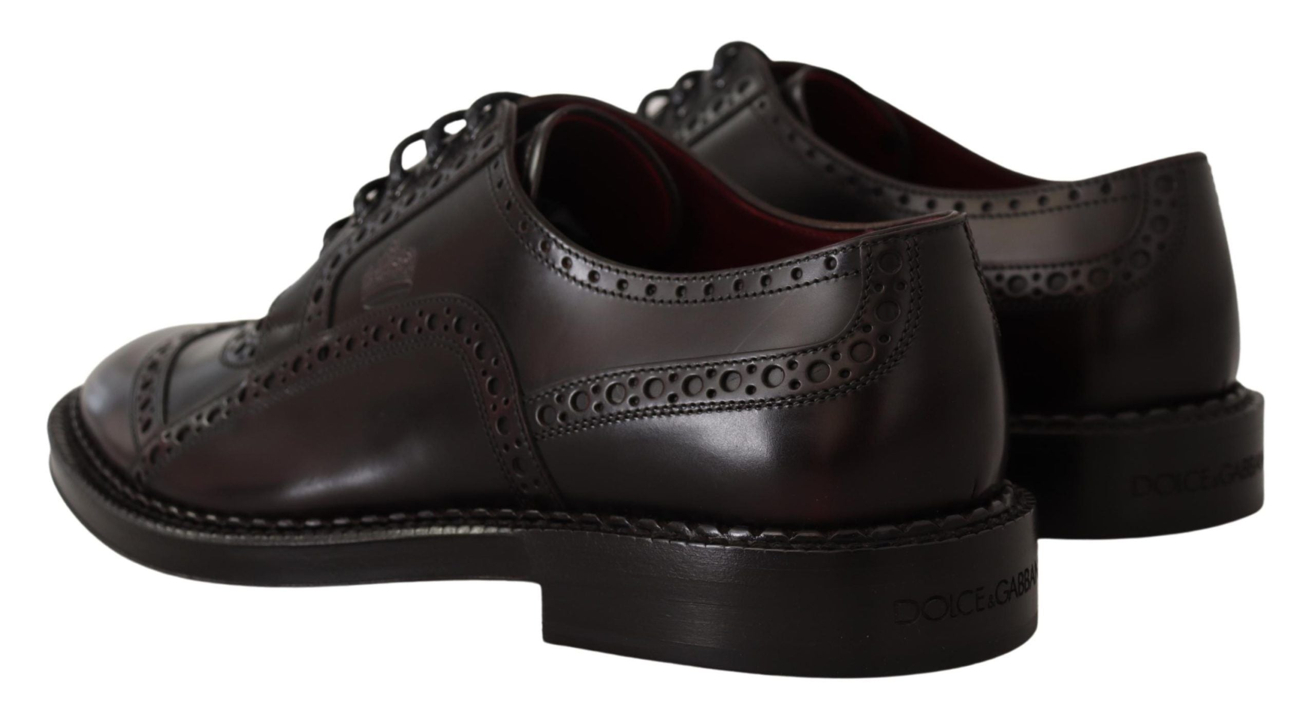 Dolce & Gabbana Purple Leather Oxford Wingtip Formal Men's Shoes