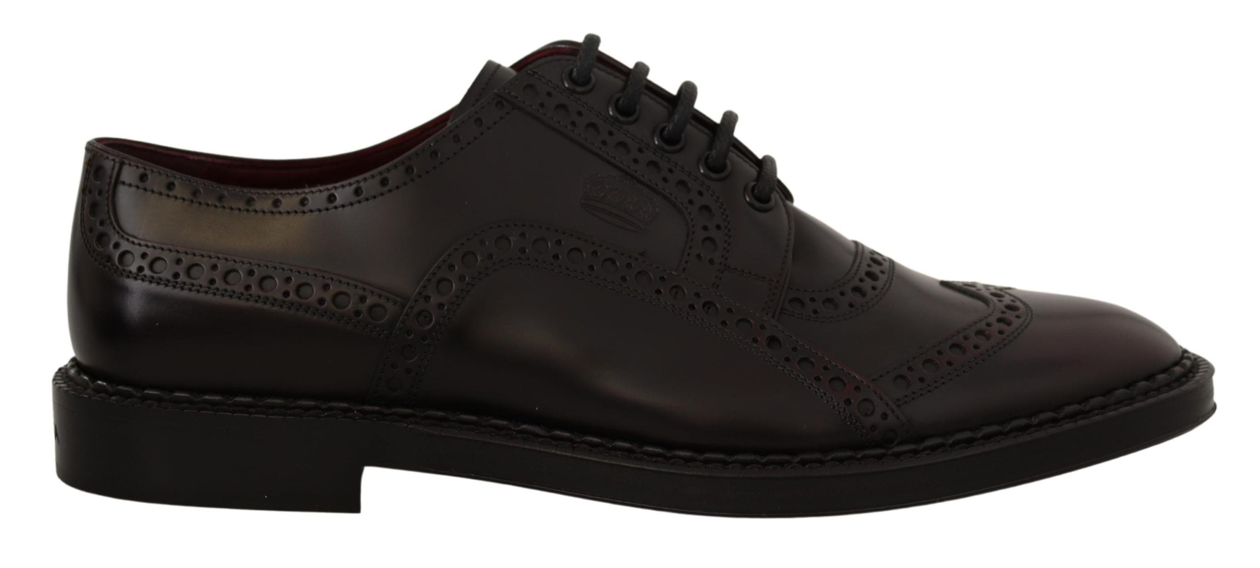 Dolce & Gabbana Purple Leather Oxford Wingtip Formal Men's Shoes