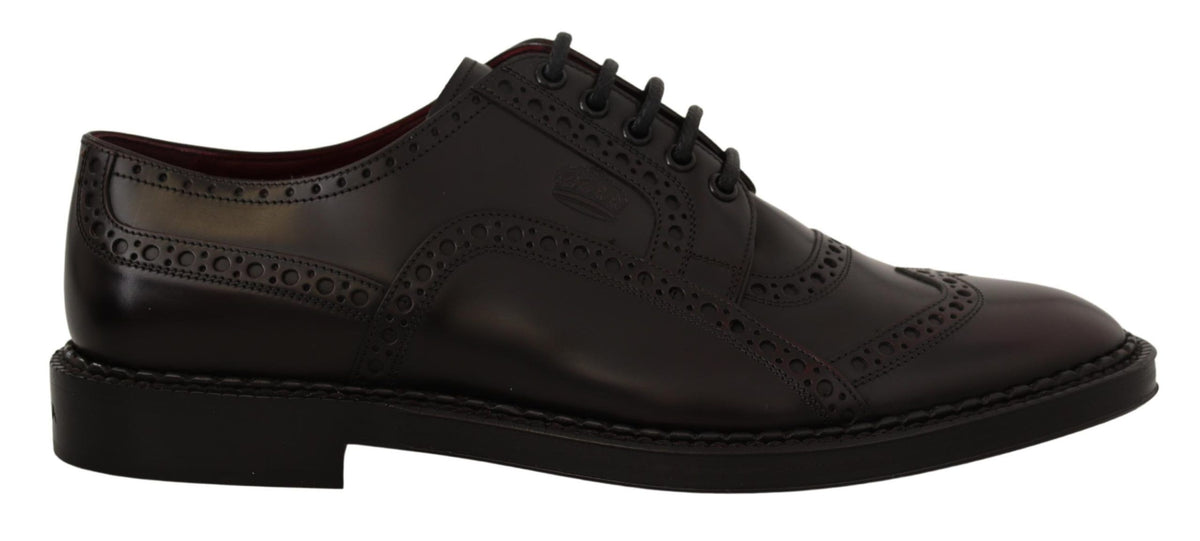 Dolce & Gabbana Purple Leather Oxford Wingtip Formal Men's Shoes