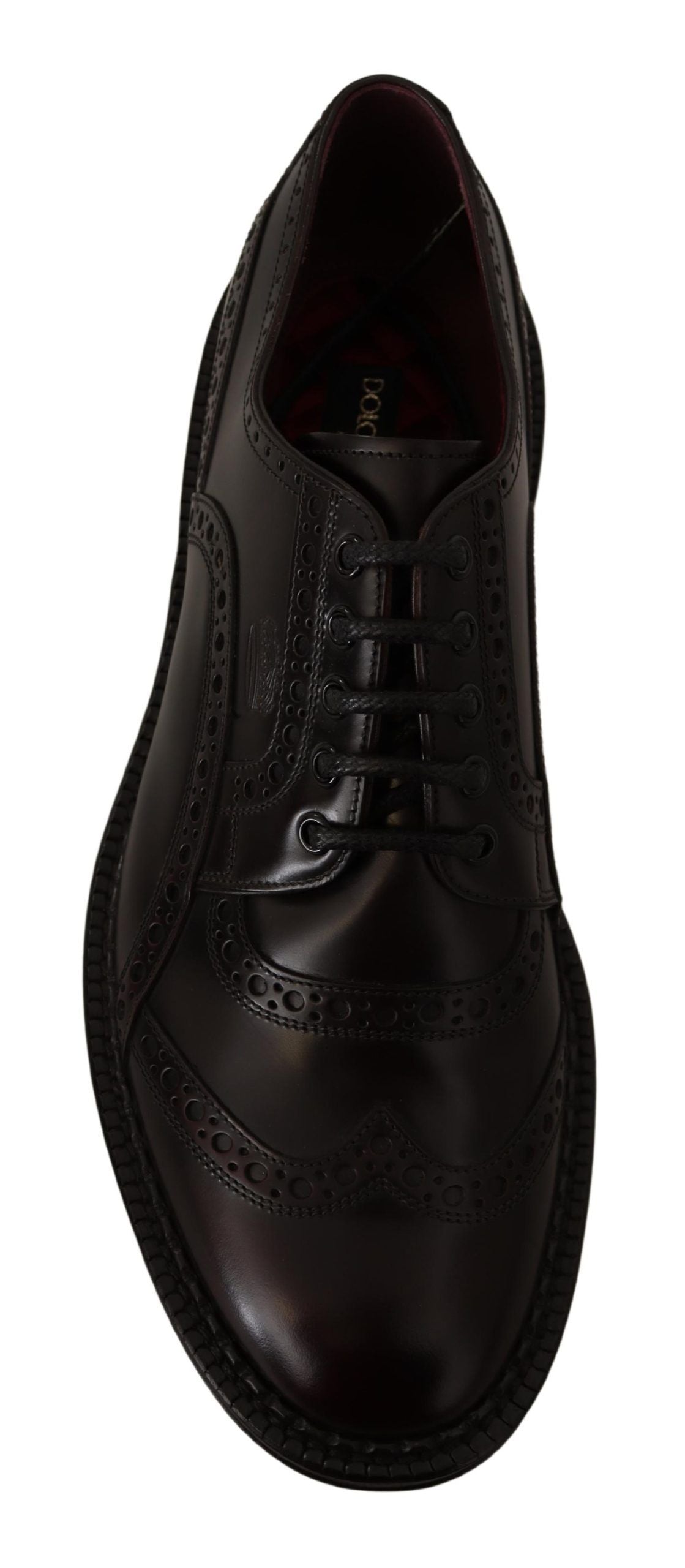 Dolce & Gabbana Elegant Purple Leather Derby Formal Men's Shoes