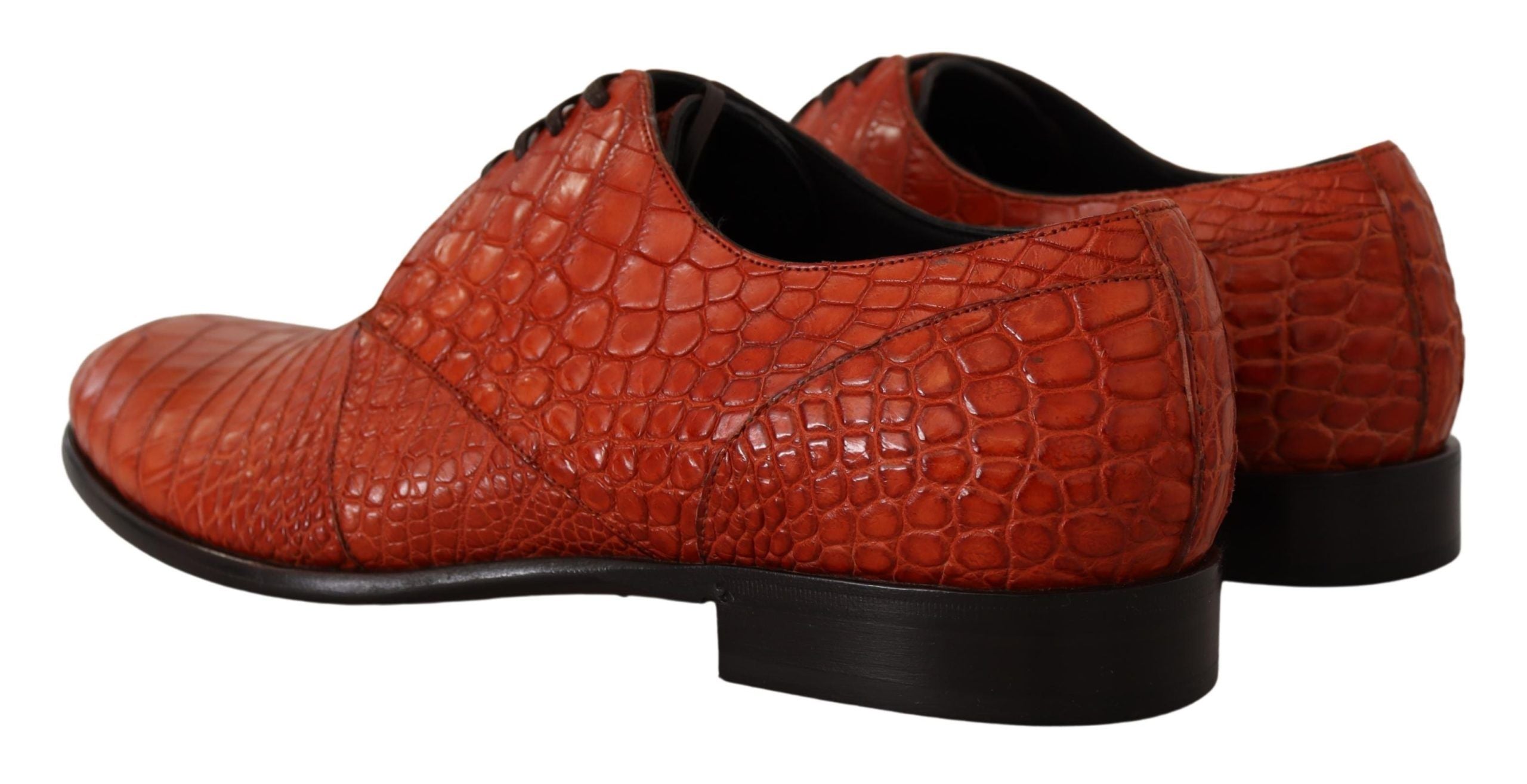 Dolce & Gabbana Orange Exotic Leather Dress Derby Men's Shoes