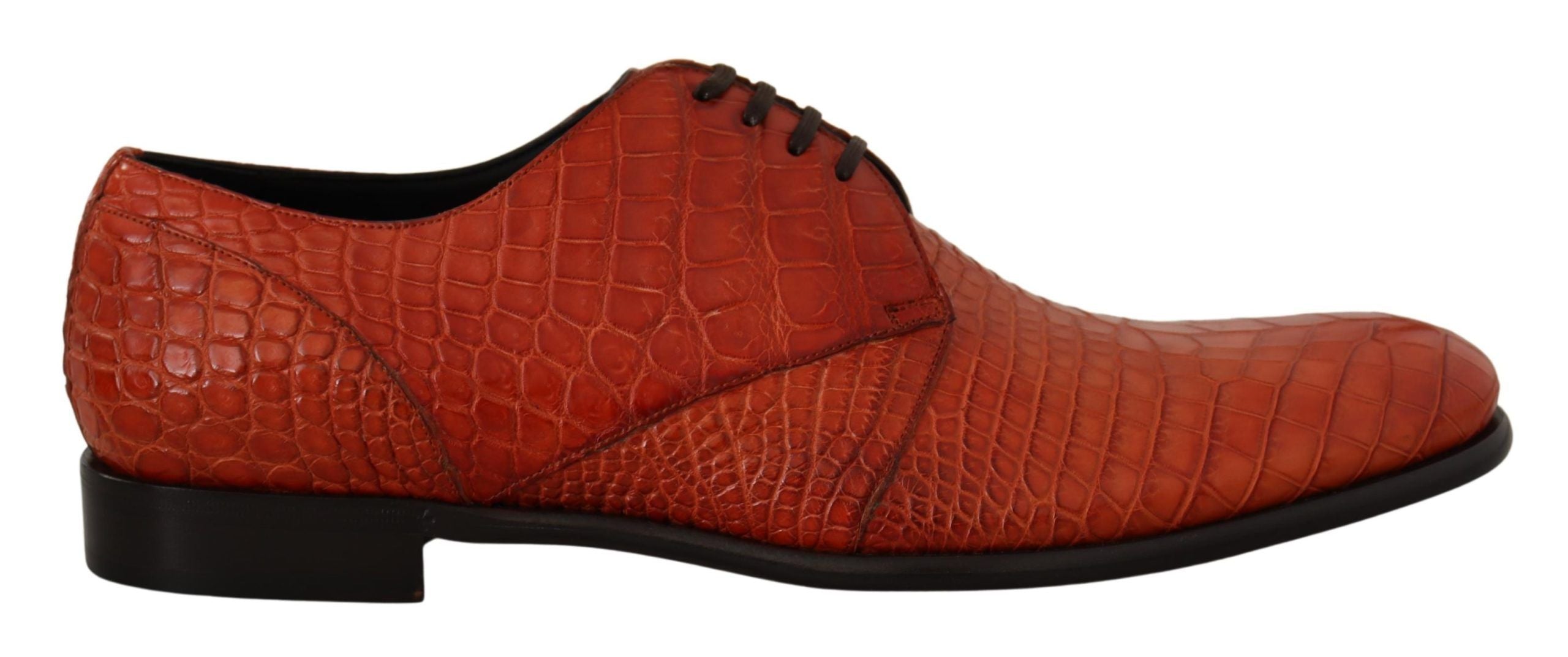 Dolce & Gabbana Orange Exotic Leather Dress Derby Men's Shoes