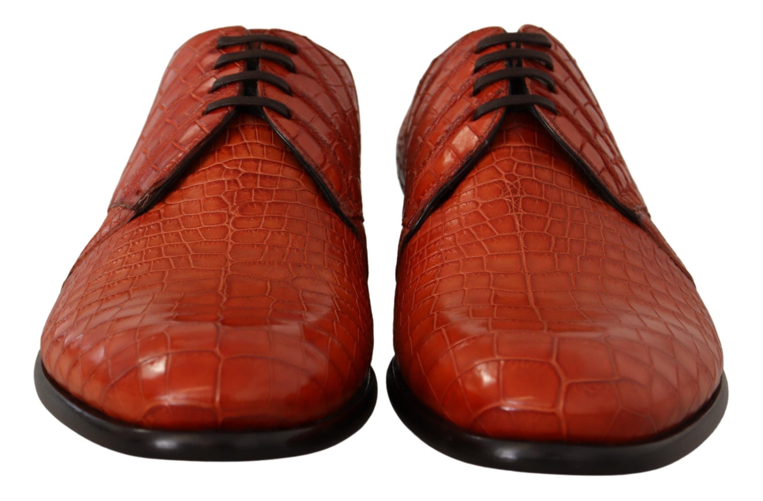 Dolce & Gabbana Orange Exotic Leather Dress Derby Men's Shoes