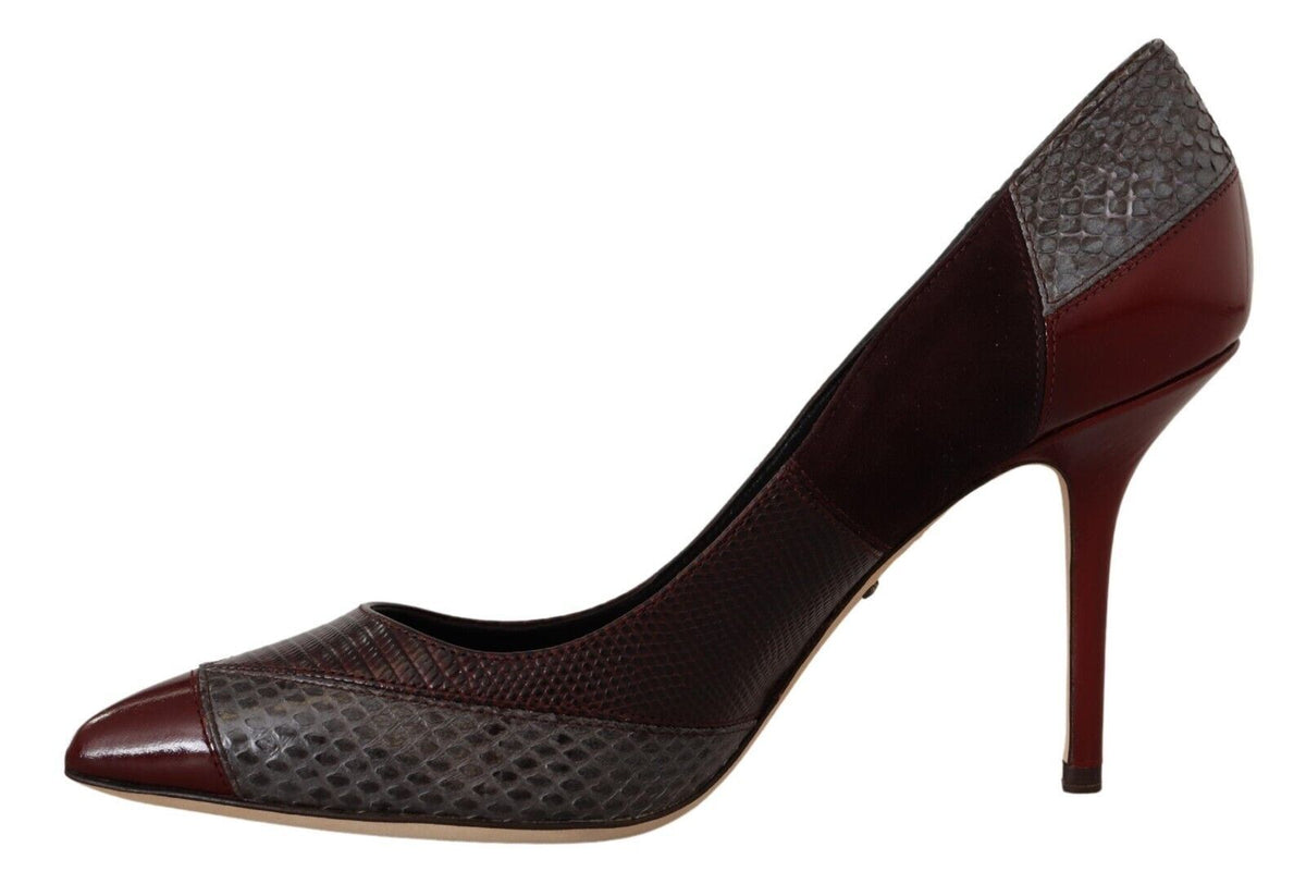 Dolce & Gabbana Multicolor Exotic Leather Heels Pumps Women's Shoes