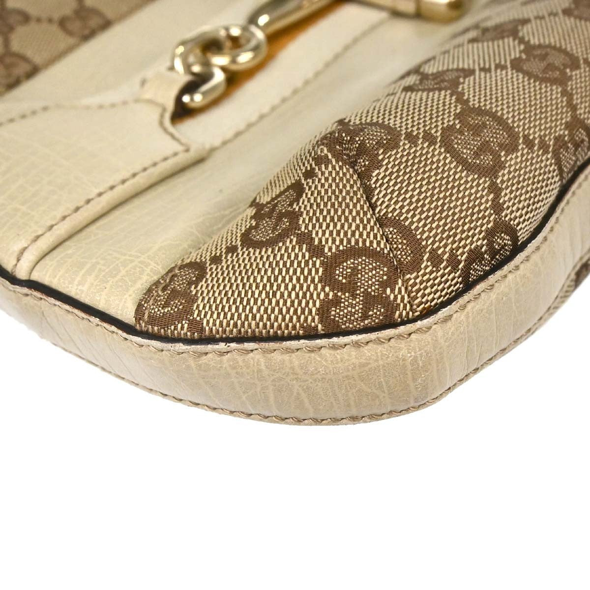 Gucci Horsebit Canvas Beige Canvas Clutche & Pouche Bag (Pre-Owned)