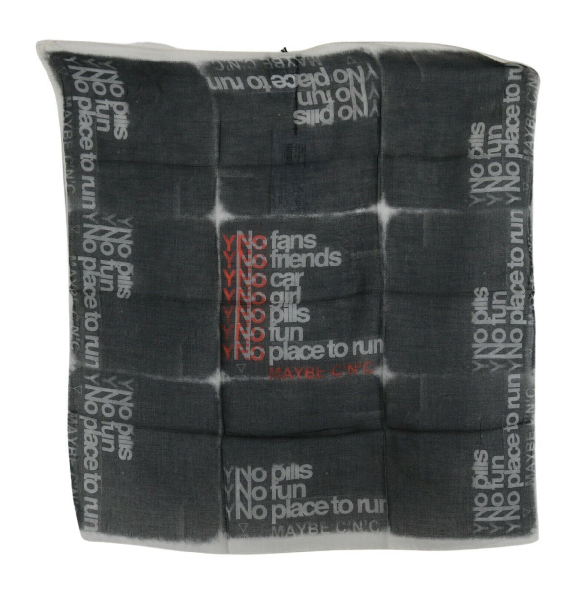 Costume National Dark Gray Wool Foulard Branded Men's Scarf