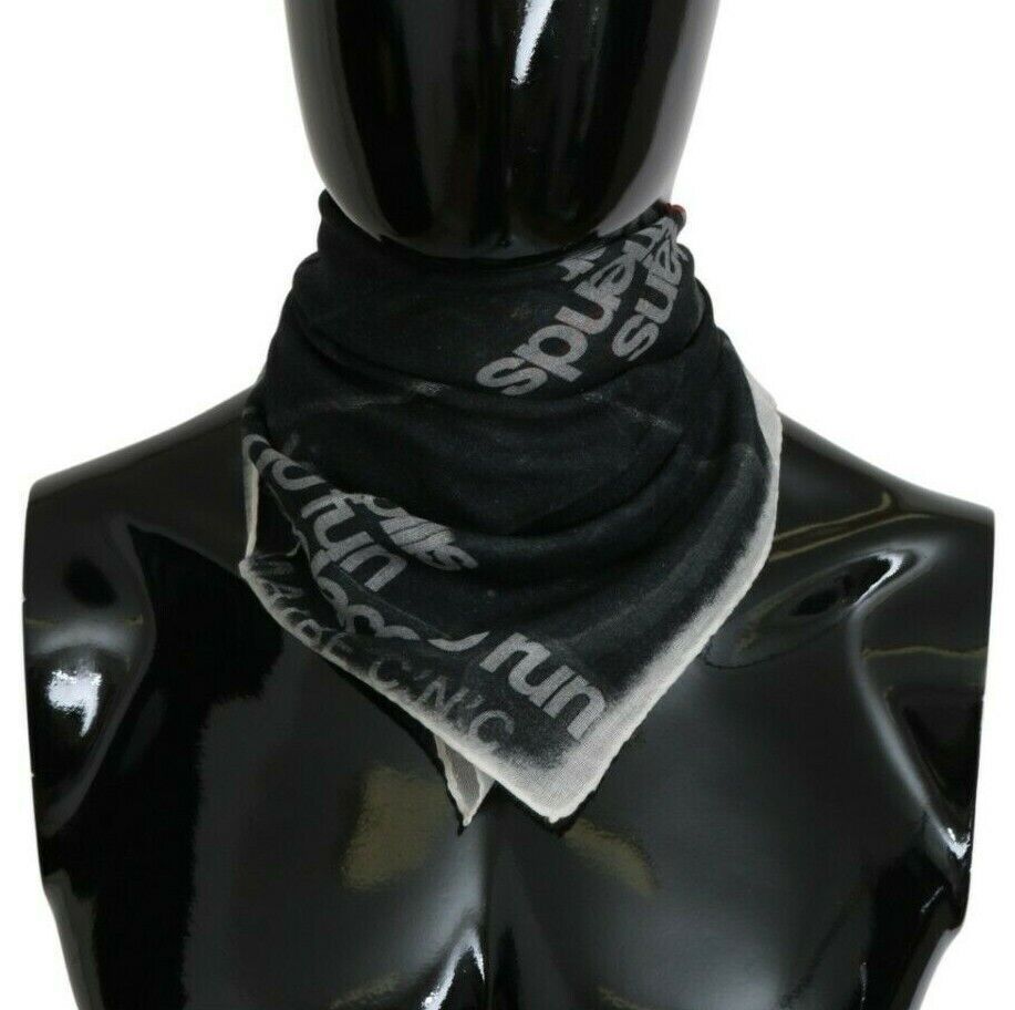 Costume National Dark Gray Wool Foulard Branded Men's Scarf