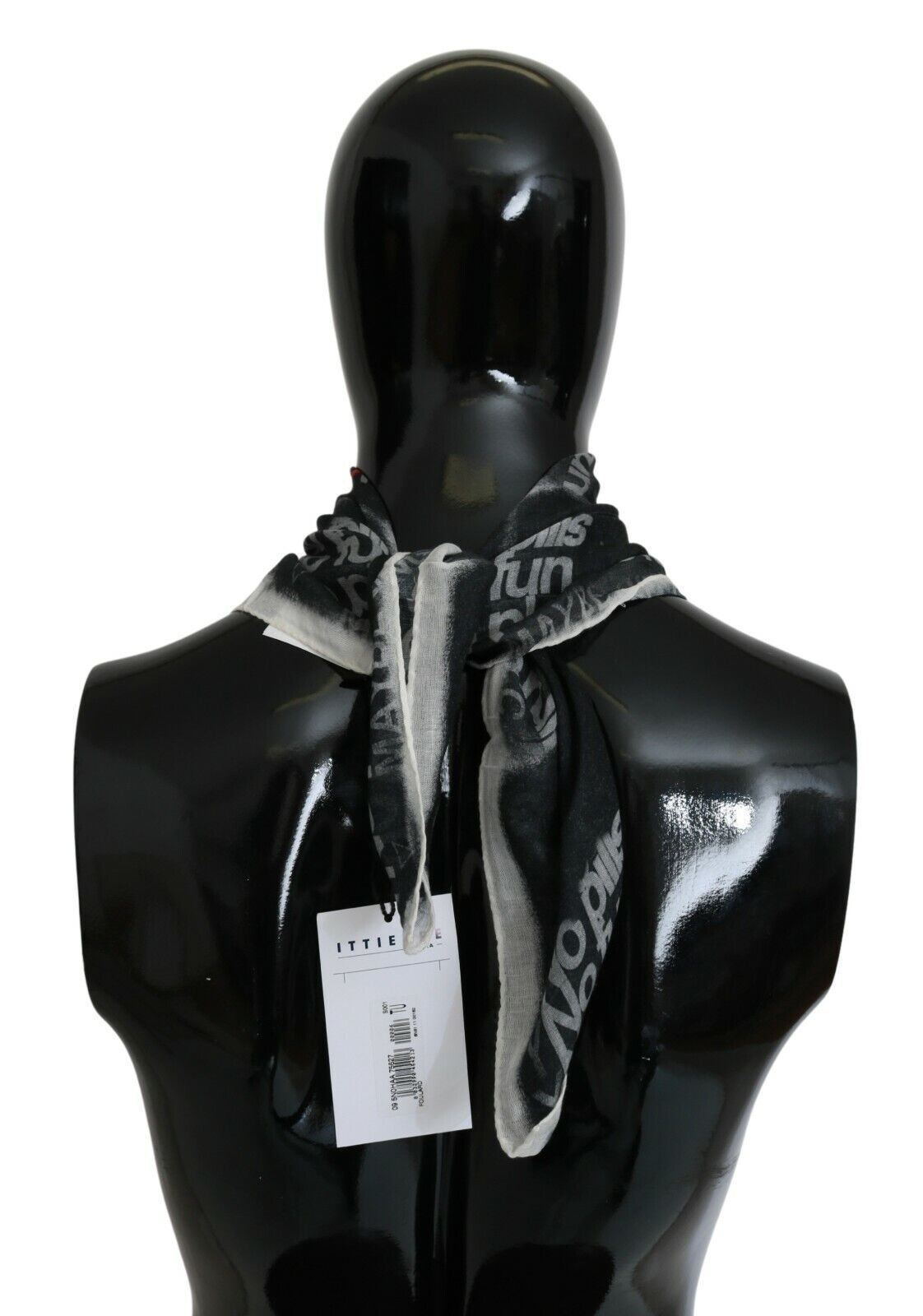 Costume National Dark Gray Wool Foulard Branded Men's Scarf