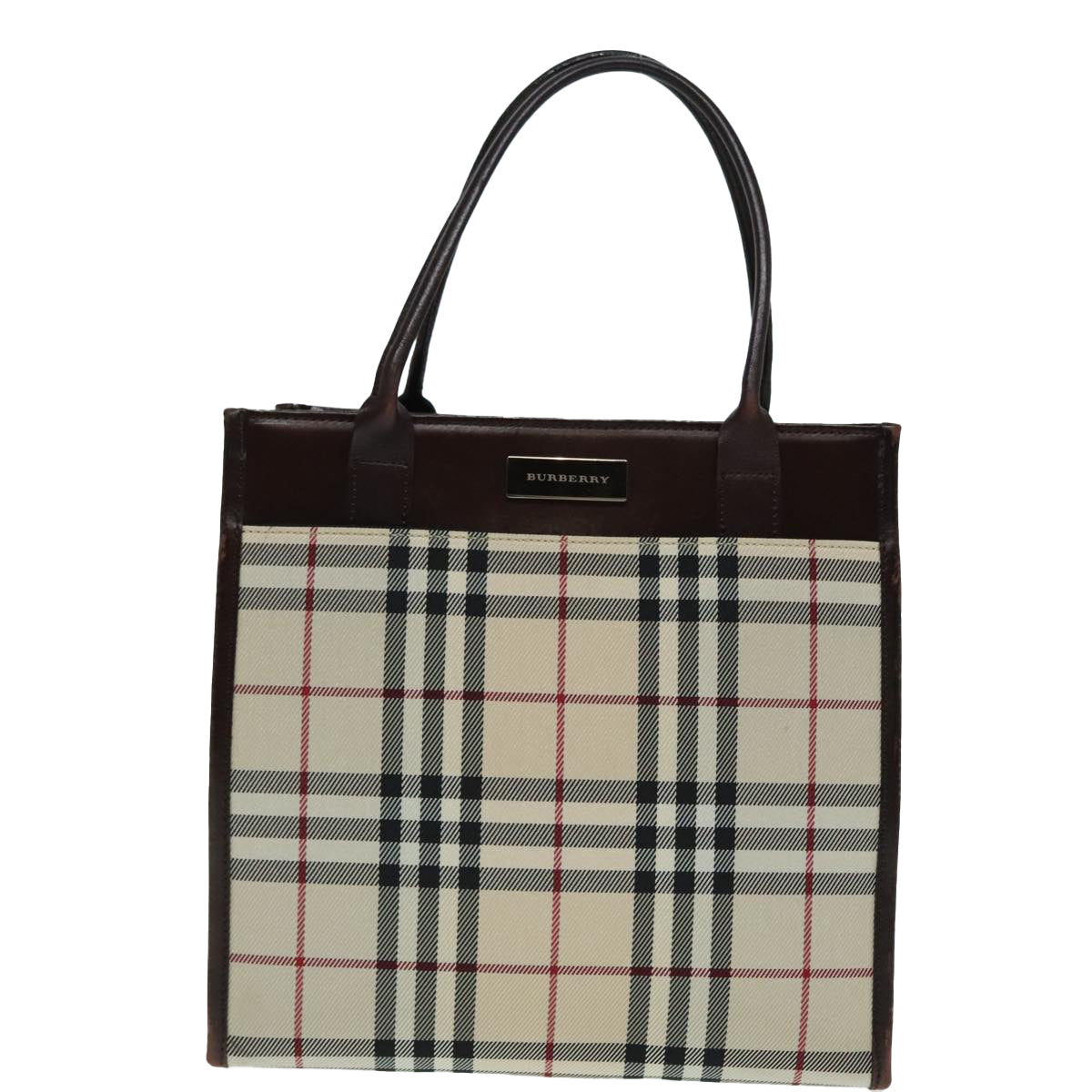 Burberry Nova Check Beige Canvas Tote Bag (Pre-Owned)