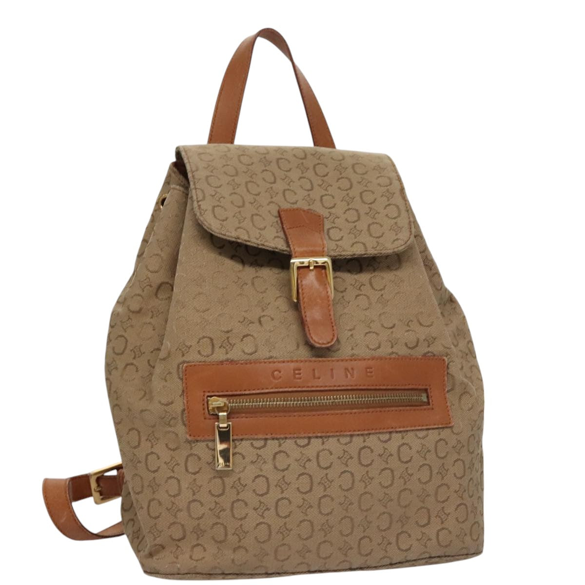 Céline Macadam Beige Canvas Backpack Bag (Pre-Owned)