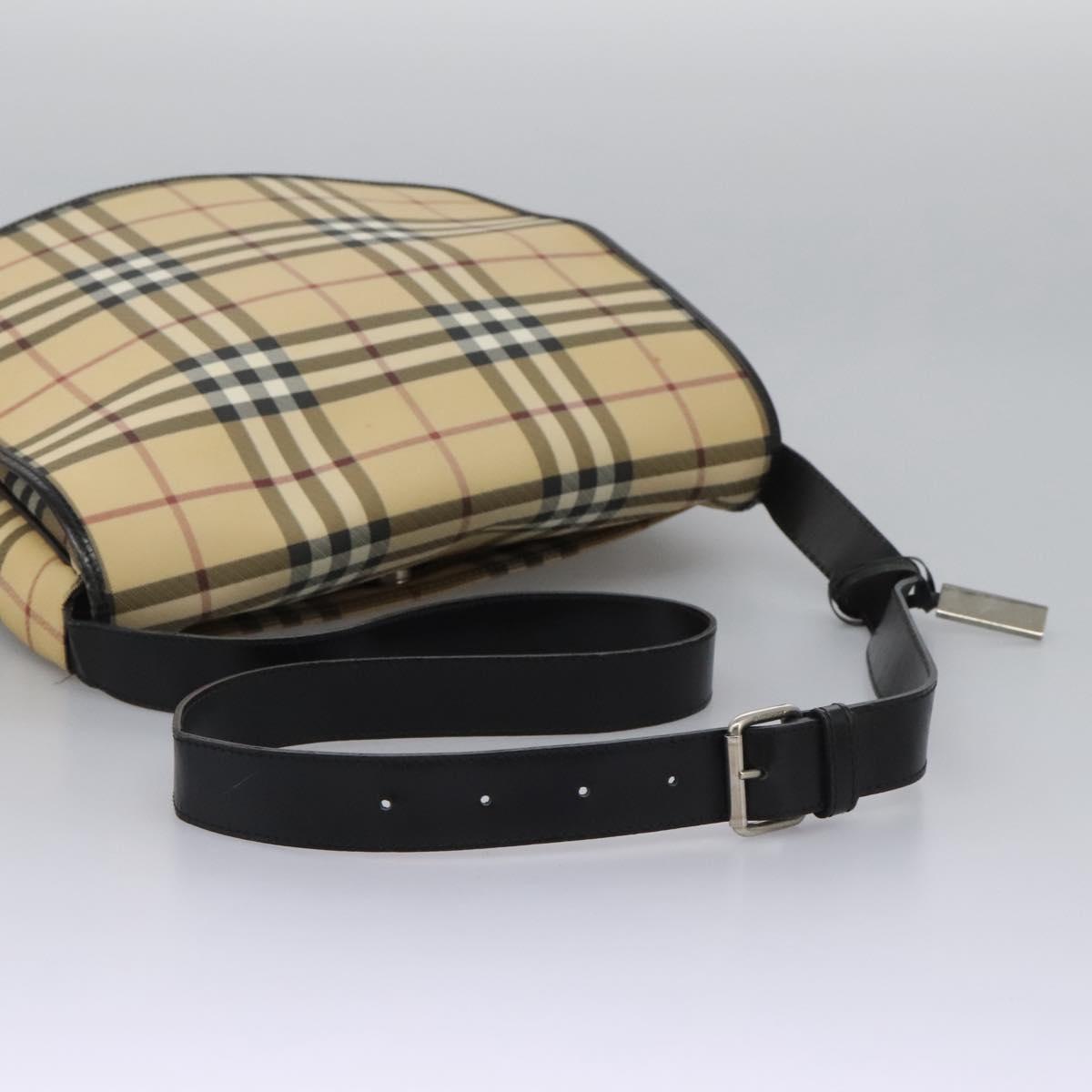 Burberry Nova Check Beige Canvas Shoulder Bag (Pre-Owned)
