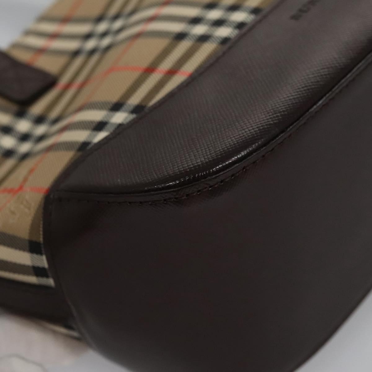 Burberry Nova Check Beige Canvas Handbag (Pre-Owned)
