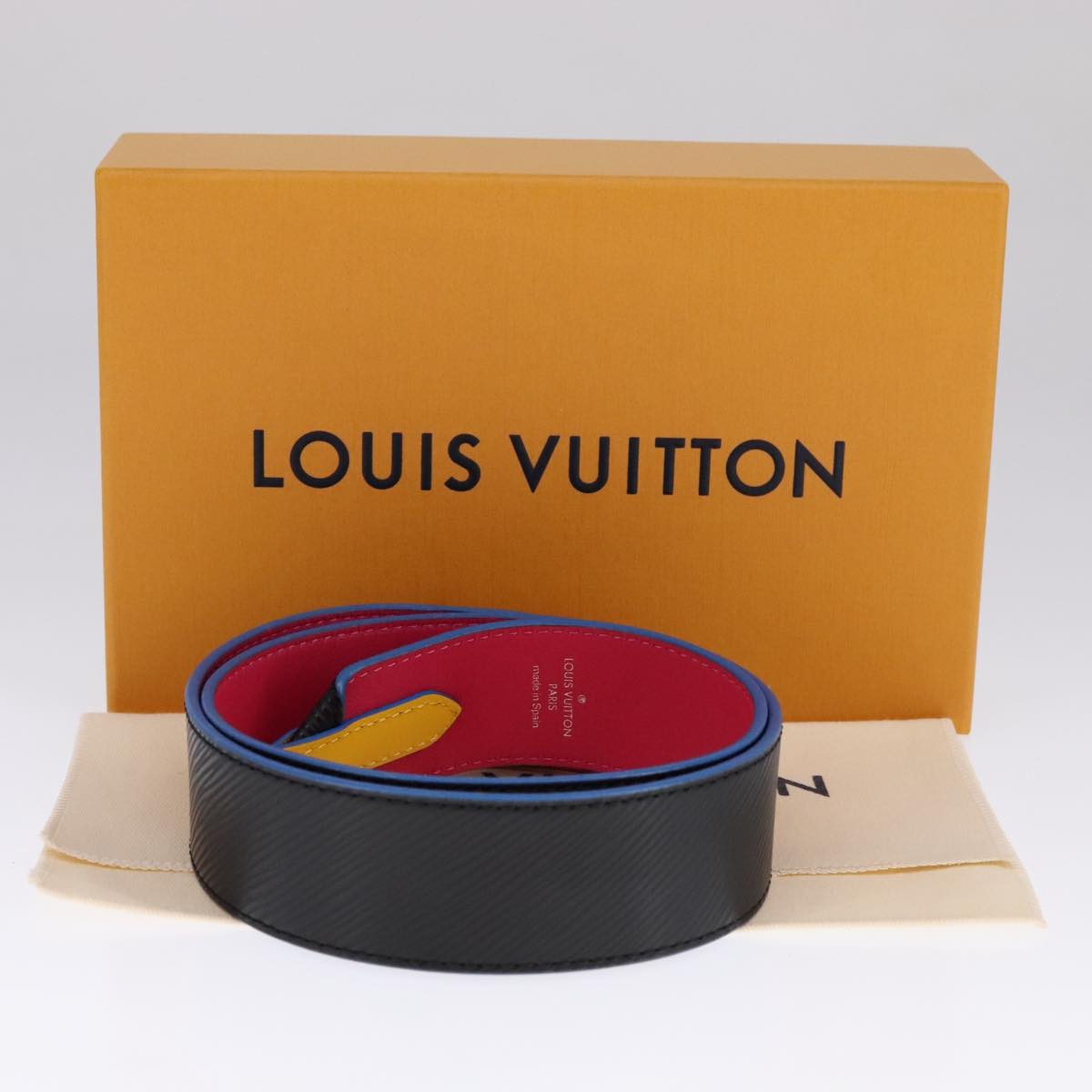 Louis Vuitton Shoulder Strap Black Leather Bag Jewelry (Pre-Owned)
